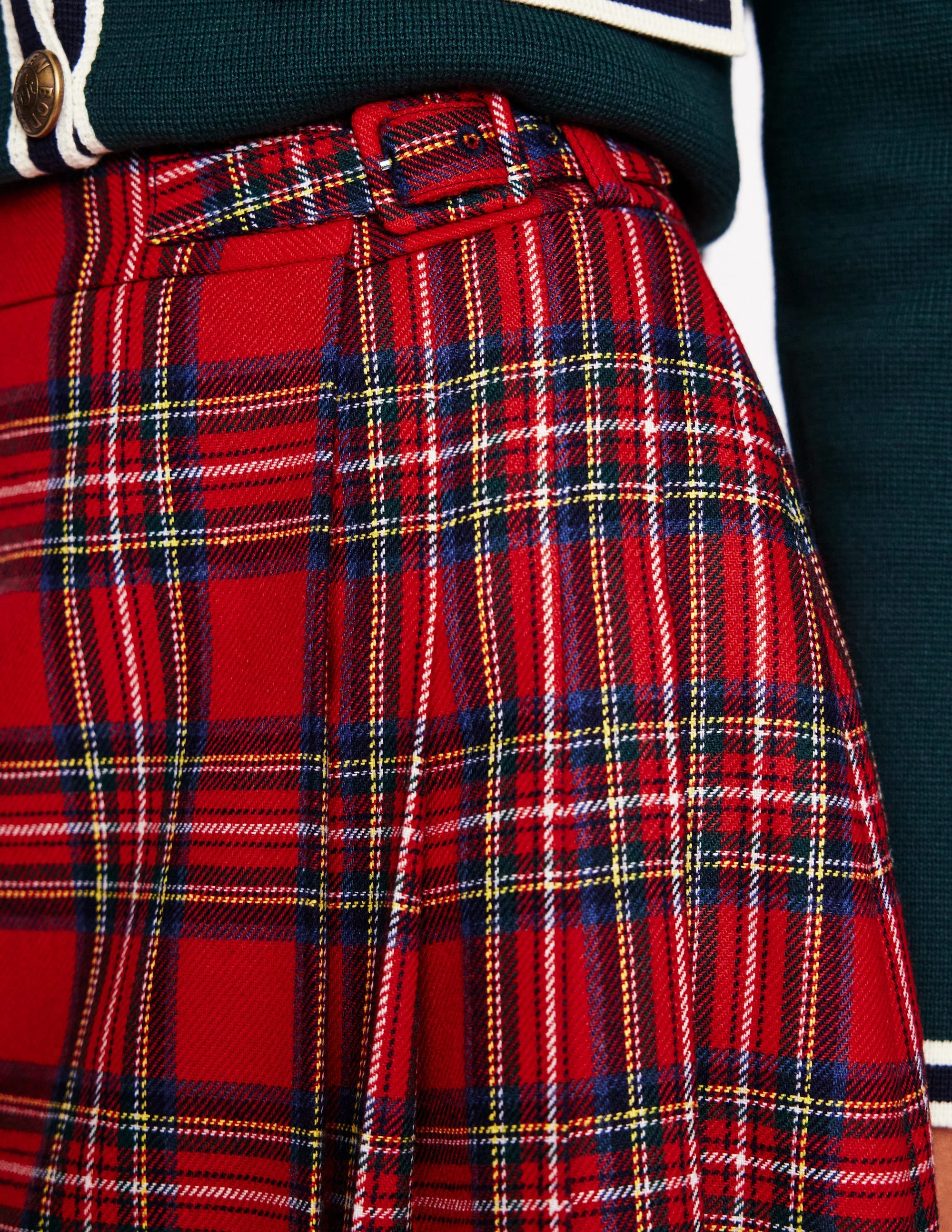 Helen Kilt mit Schnalle-Rot und Blau, Kariert - Image 4