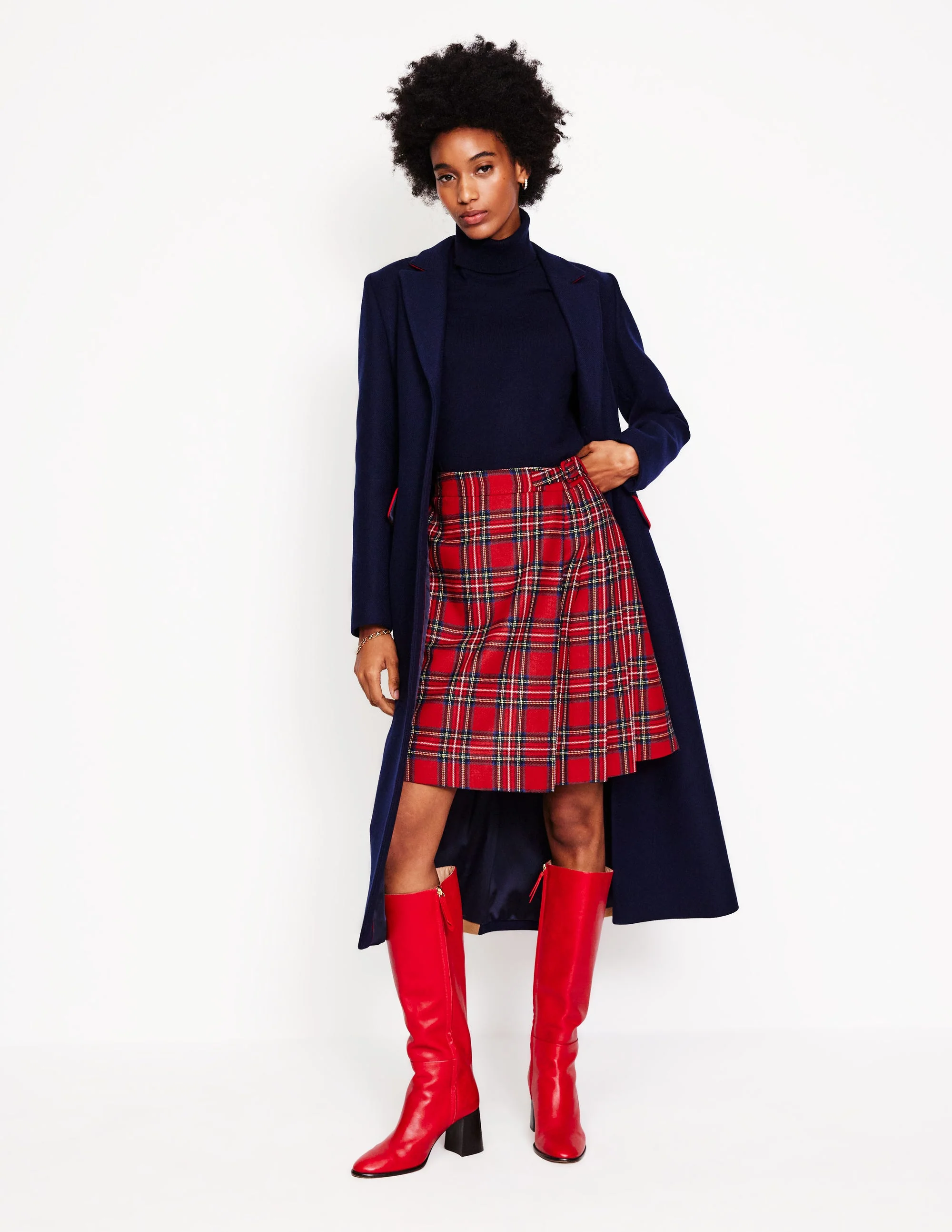 Helen Kilt mit Schnalle-Rot und Blau, Kariert - Image 5