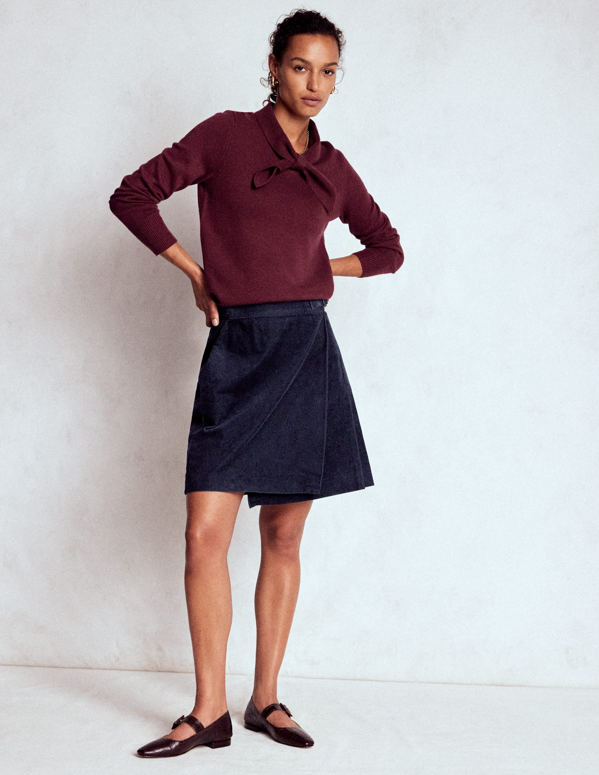 Helen Schottenrock aus Cord-Marineblau - Image 4
