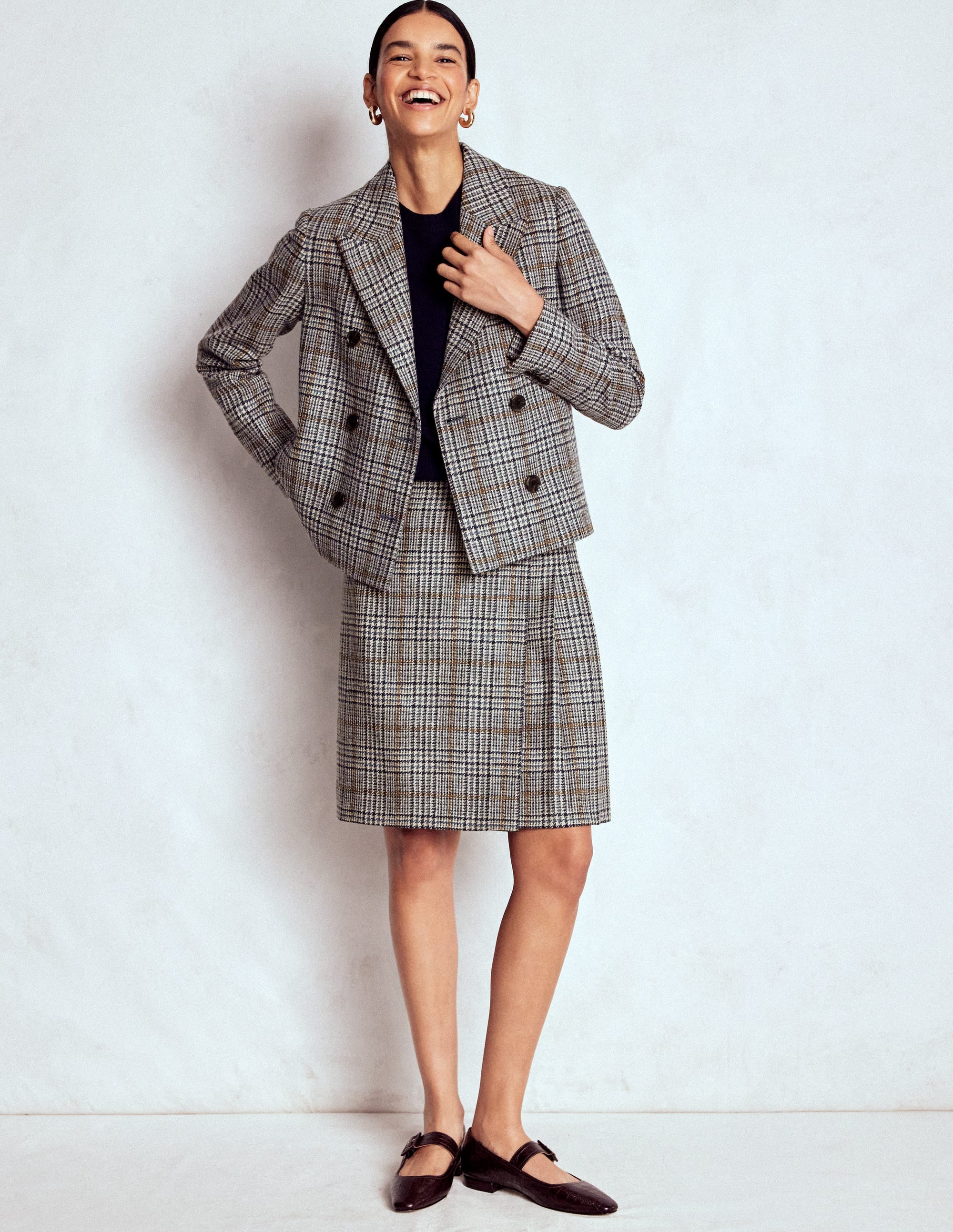 Helen Schottenrock aus Wolle-Blau und Grau Glencheck - Image 6