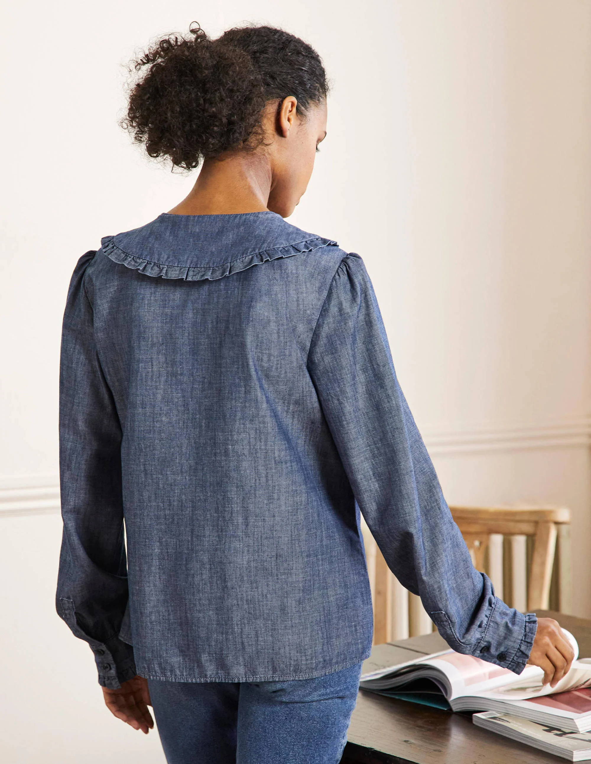 Hemd mit Statement-Kragen-Denim - Image 3
