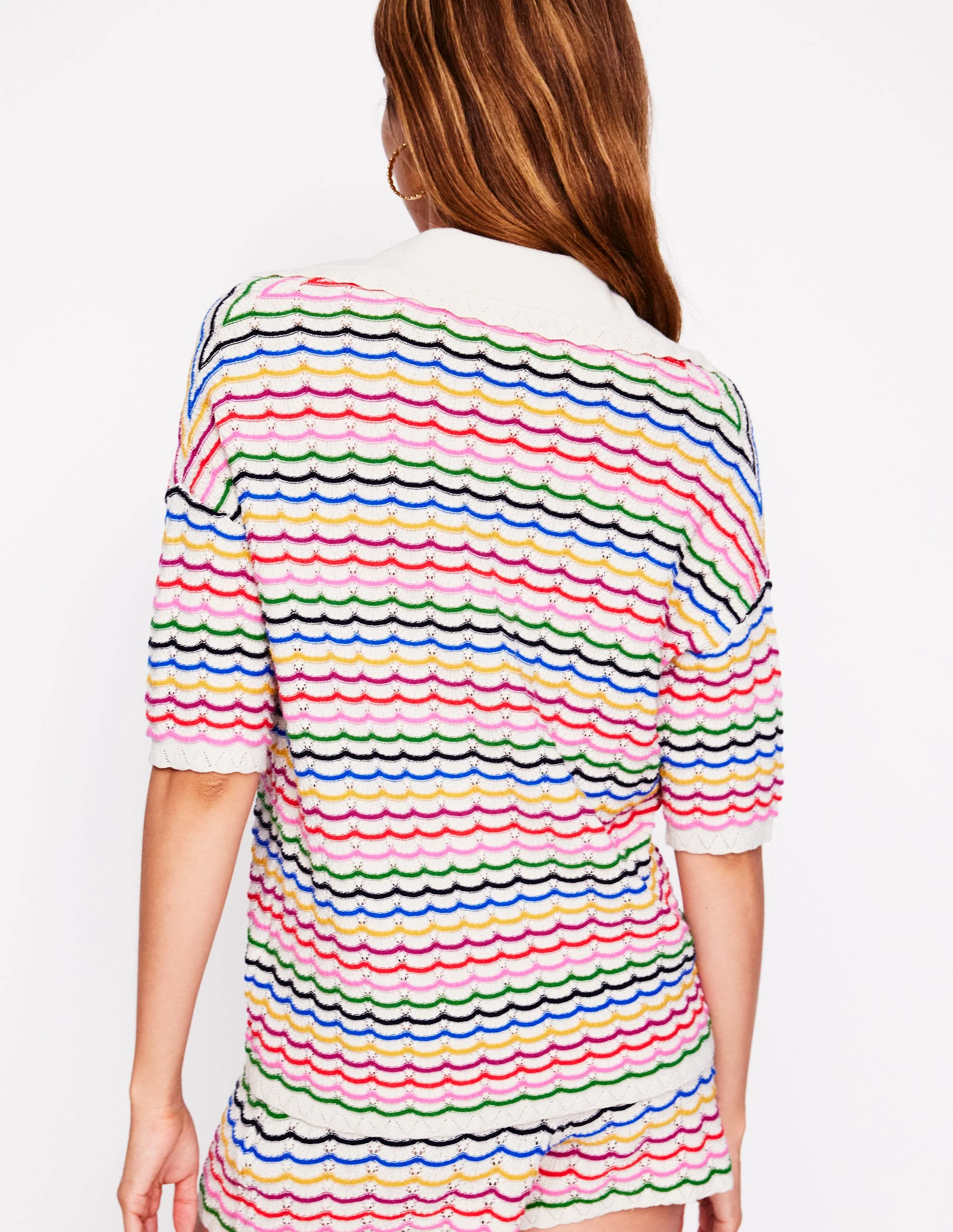 Henley-Pullover mit Kragen-Bunt, Regenbogen - Image 3