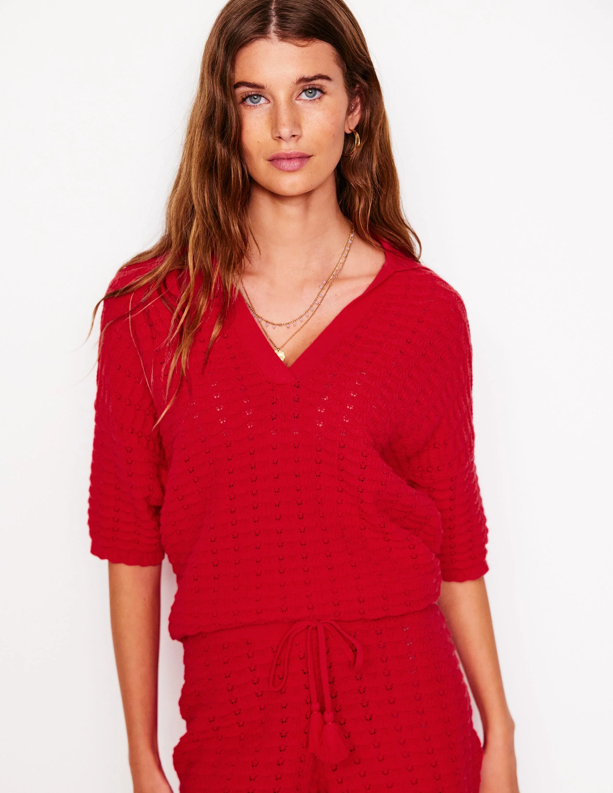 Henley-Pullover mit Kragen-Erbeerkuchenrot - Image 5