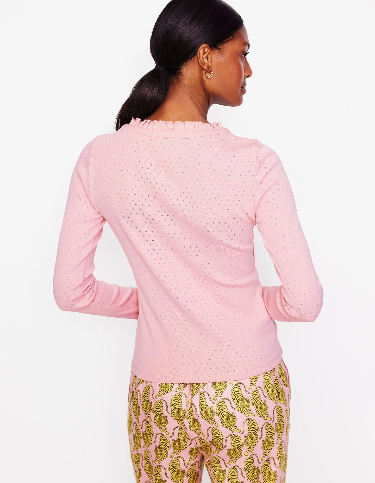 Henley Schlafanzugoberteil-Blasspink - Image 3
