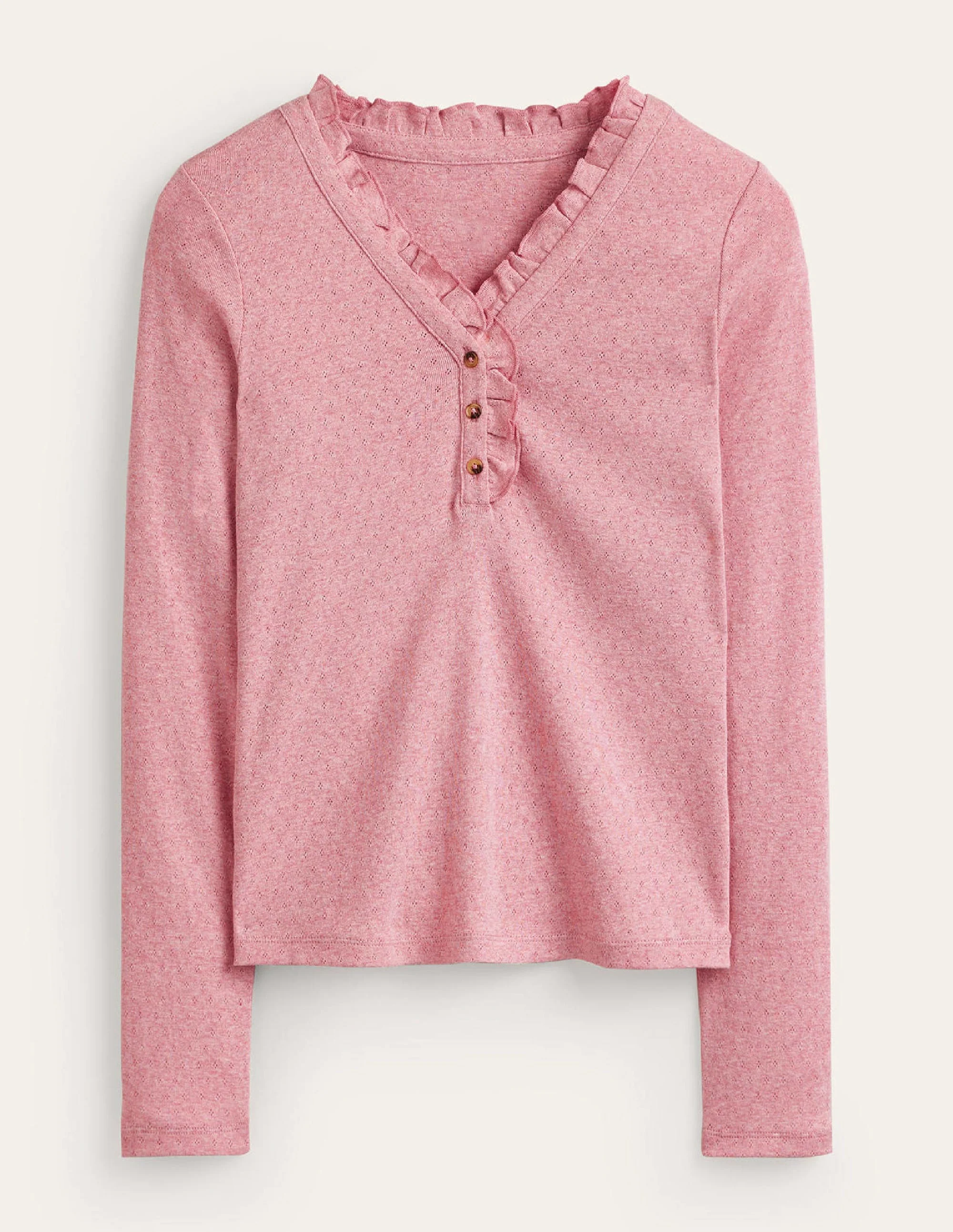 Henley Schlafanzugoberteil-Blasspink - Image 5