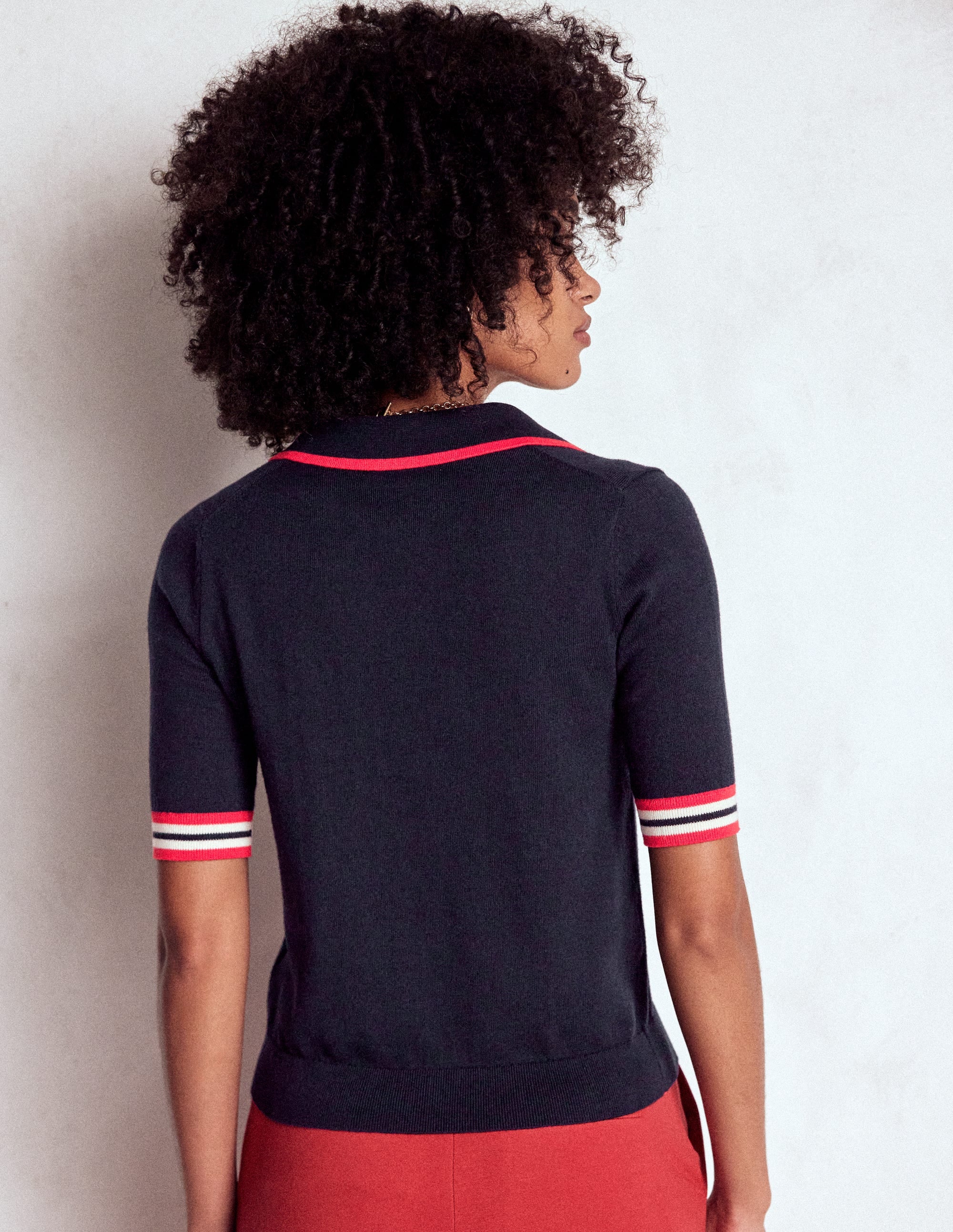 Henley-T-Shirt aus Baumwolle-Marineblau - Image 3