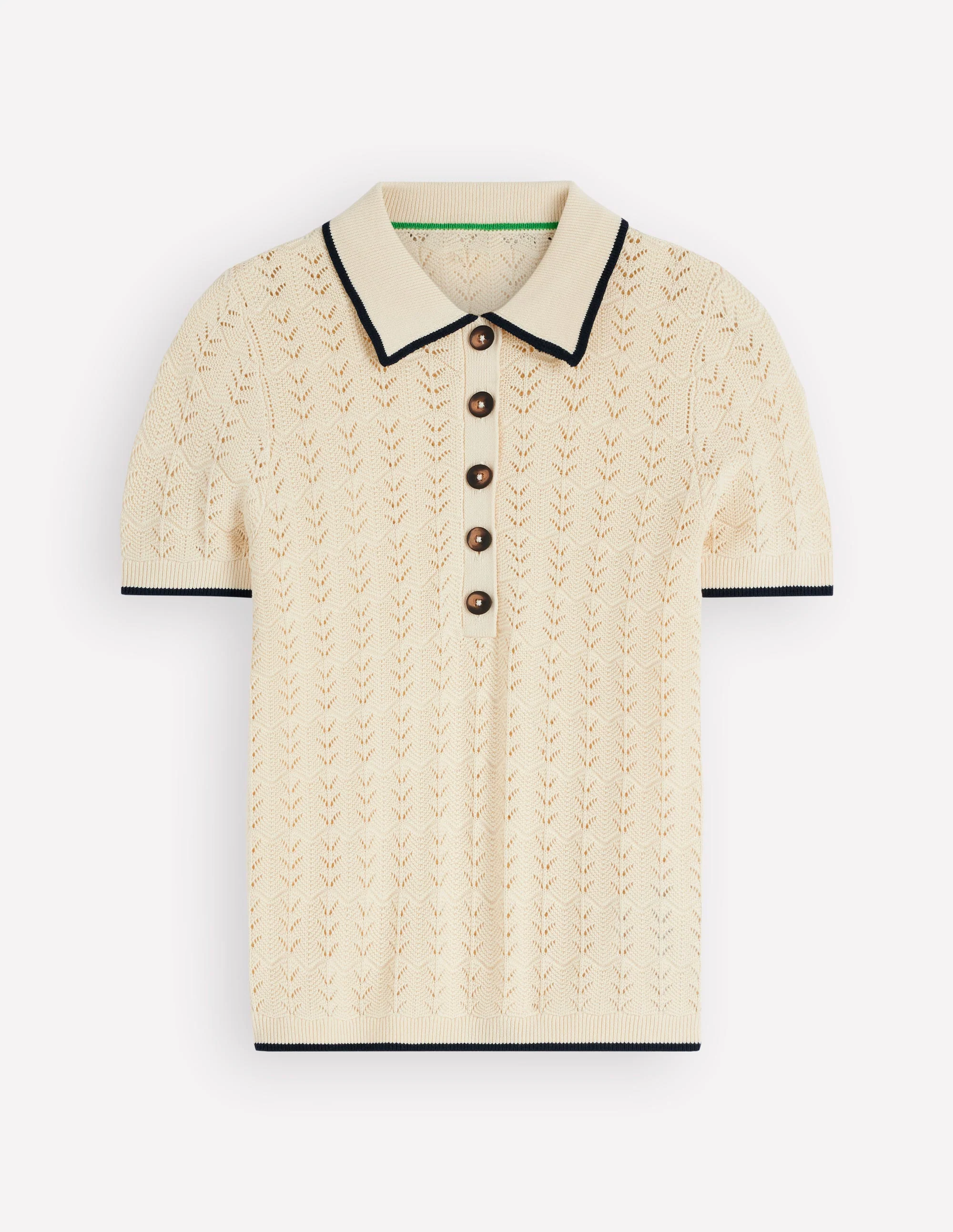 Henley-T-Shirt aus Pointelle-Creme - Image 6