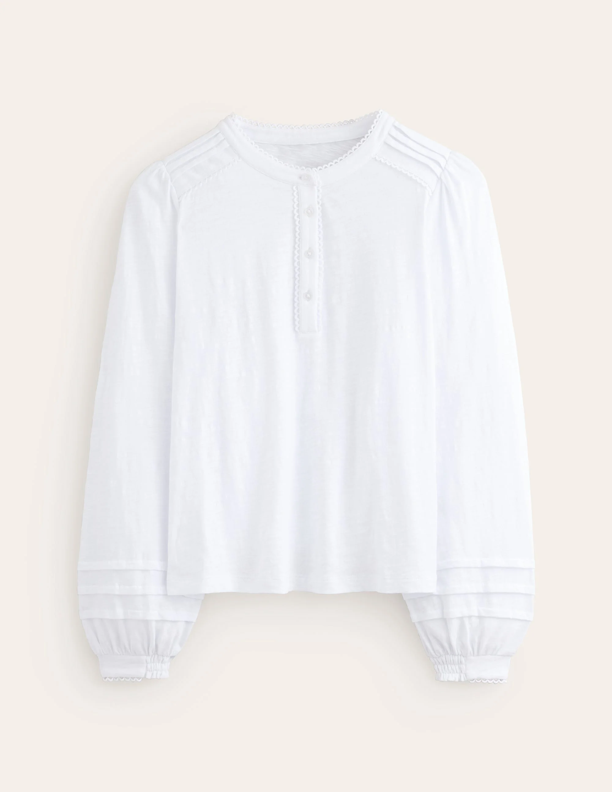 Henrietta Henley-Oberteil mit Biesen-Weiß - Image 5