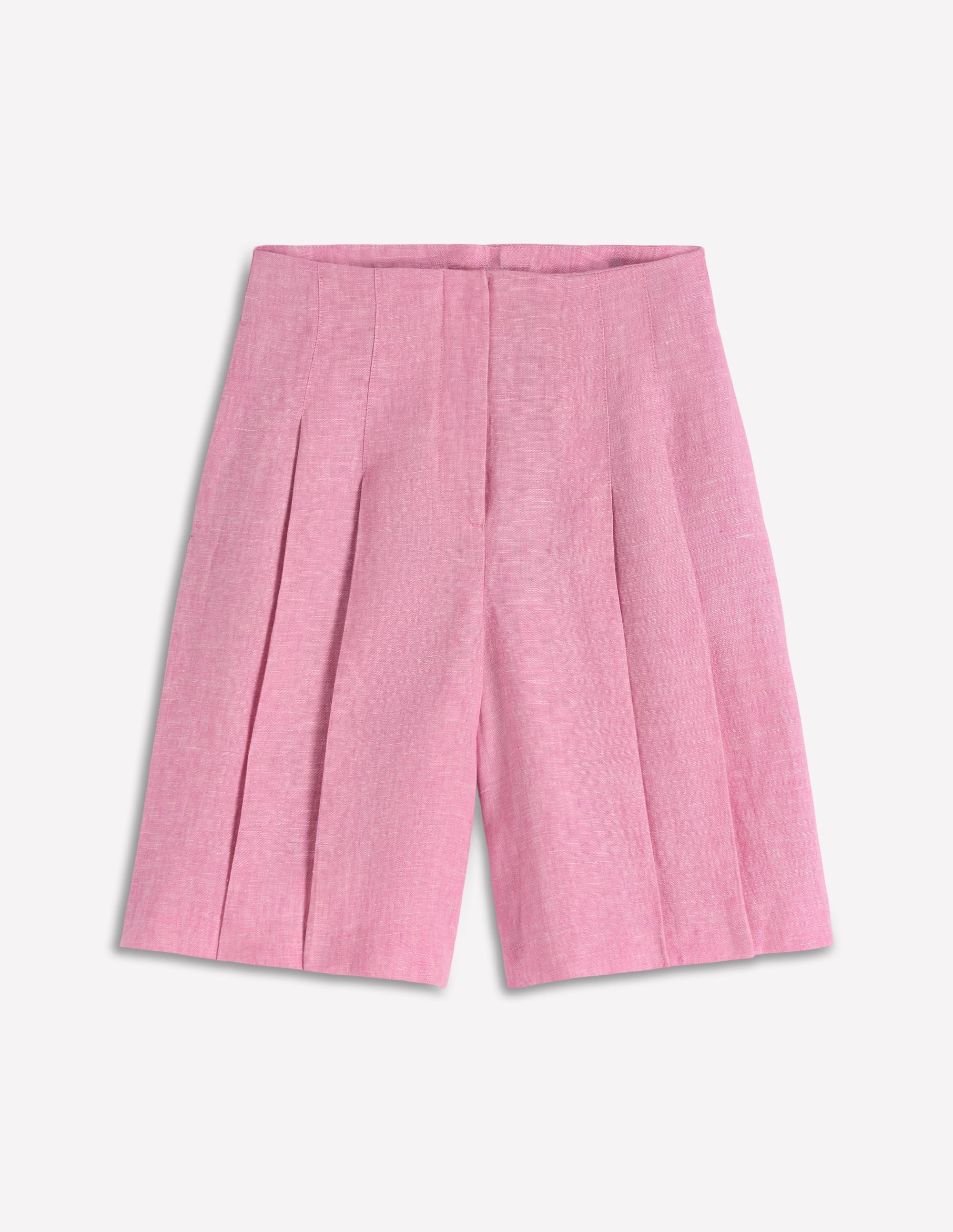 Highbury Leinenshorts mit Faltendetail-Wiesenrosa Chambray - Image 6