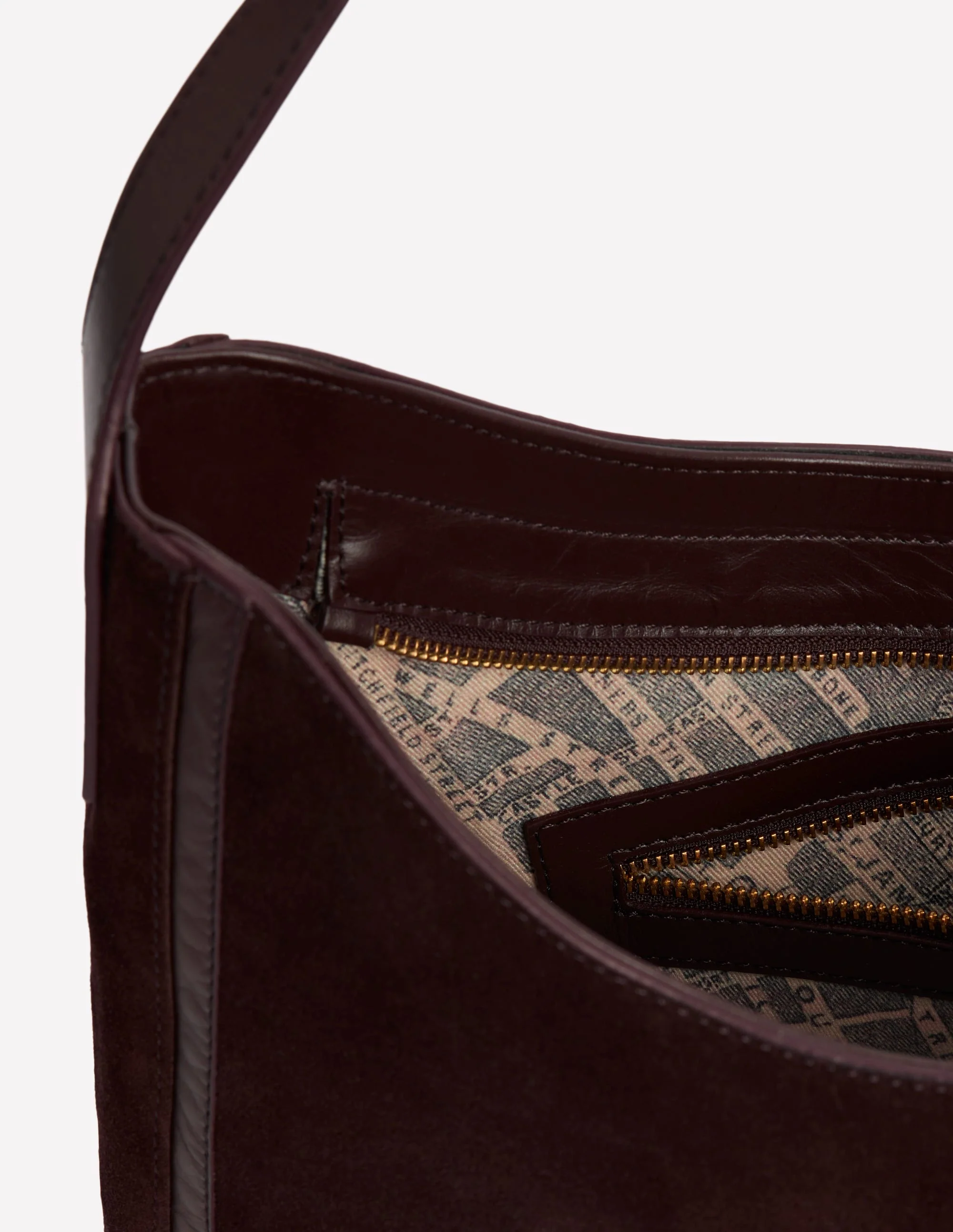 Hobo-Tasche aus Wildleder-Bitterschokolade - Image 5