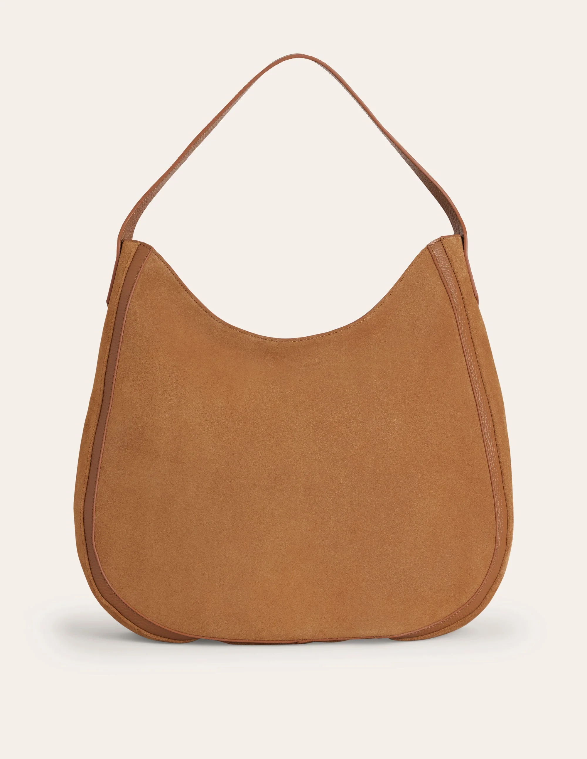 Hobo-Tasche aus Wildleder-Hellbraun