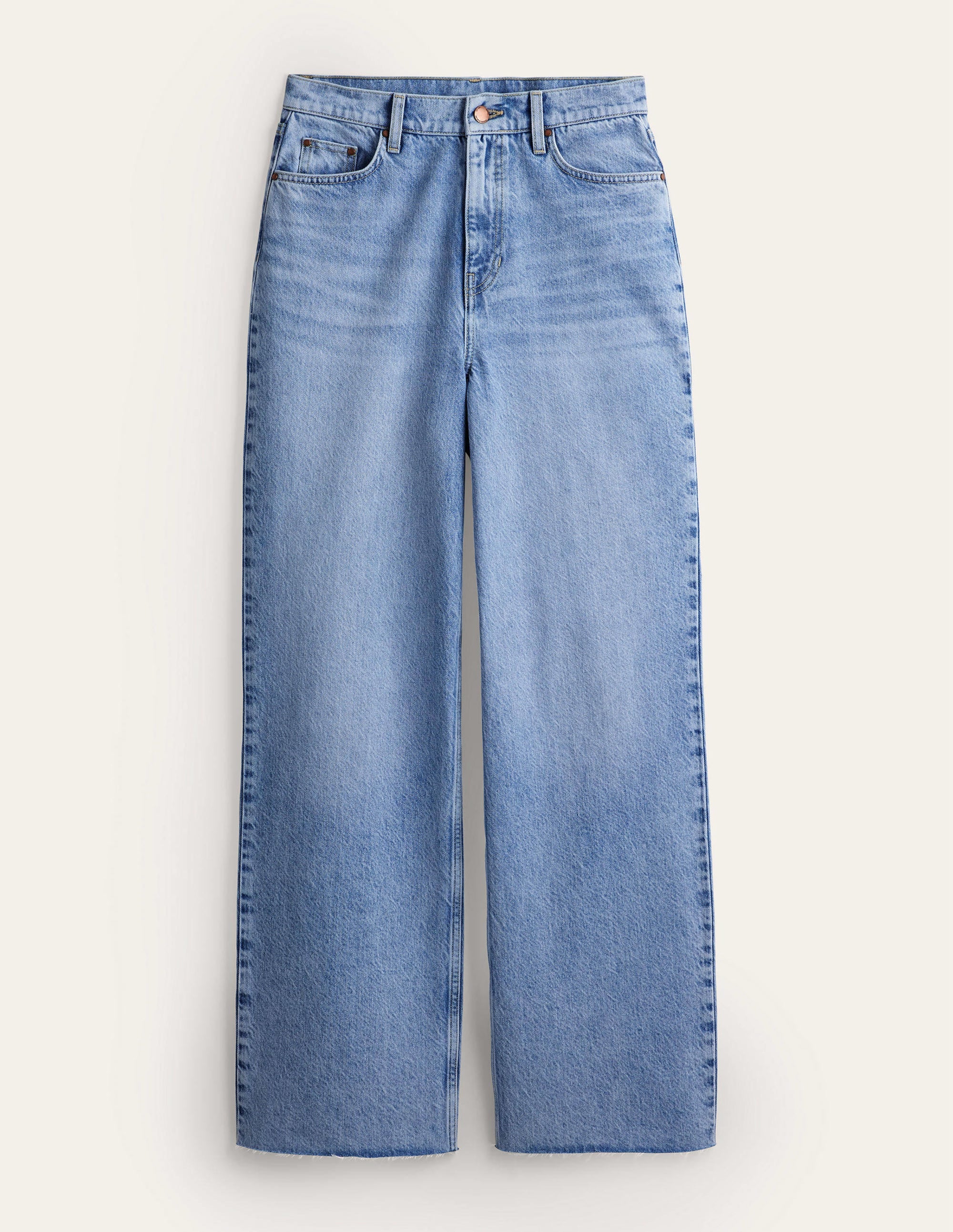 Hoch geschnittene Jeans mit geradem Bein-Helles Vintageblau - Image 6