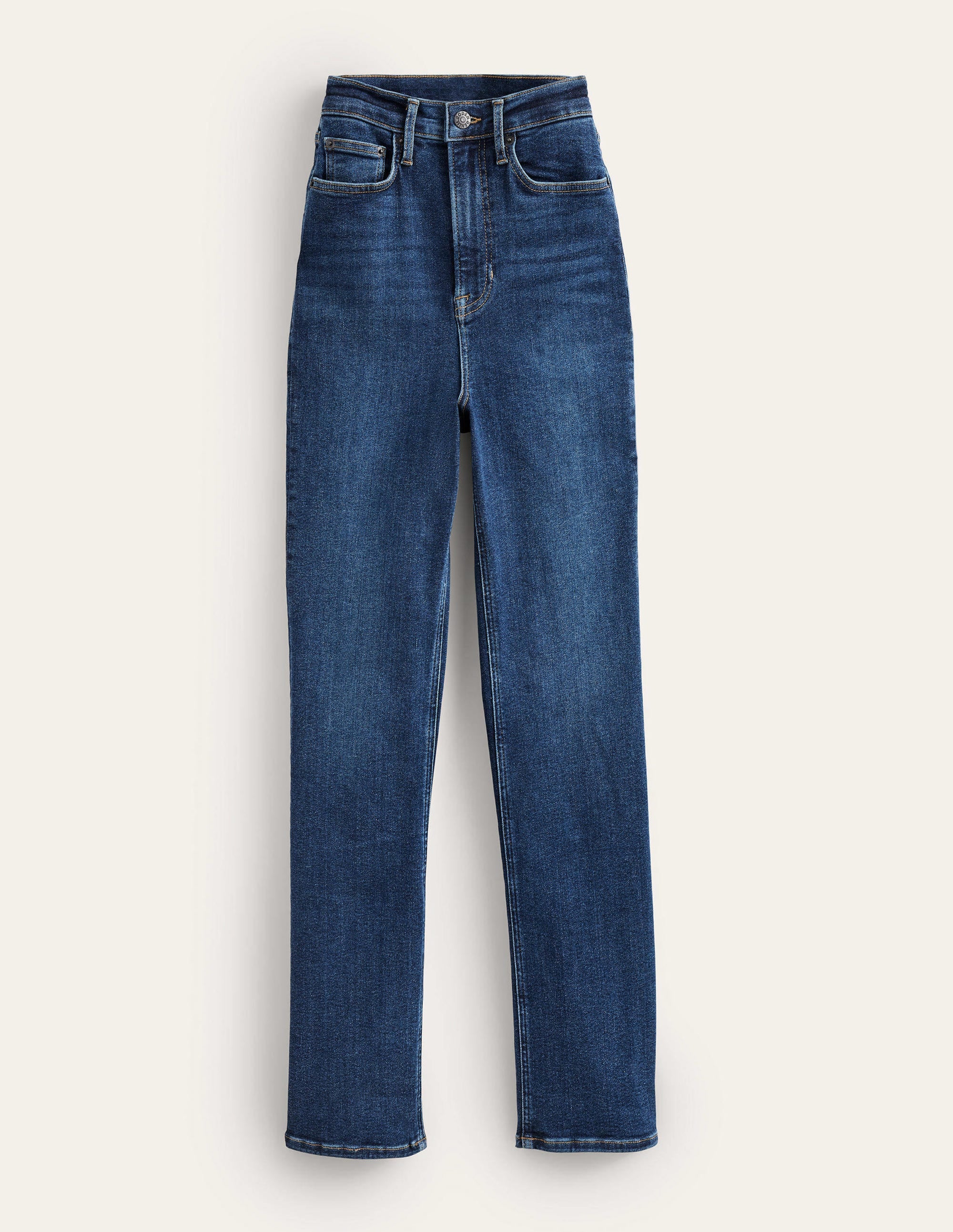 Hoch geschnittene Jeans mit klassisch geradem Bein-Dunkel Denim - Image 9