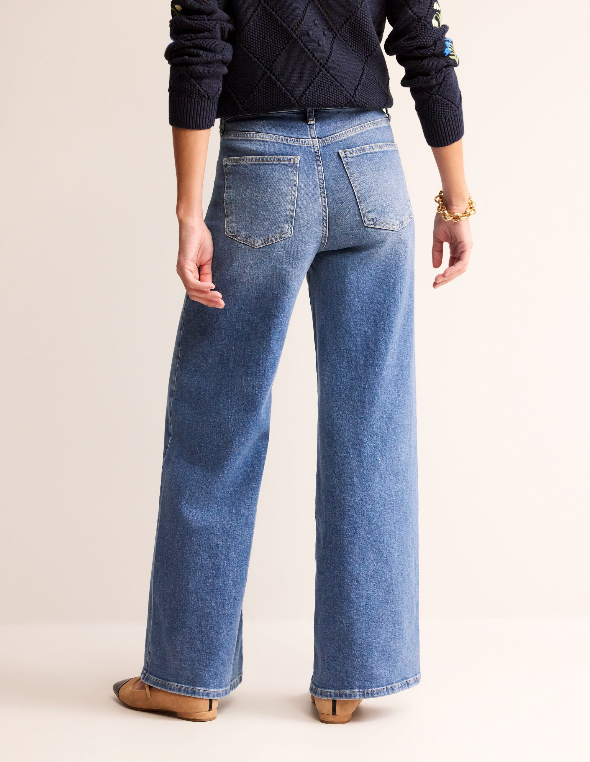 Hoch geschnittene Jeans mit weitem Bein-Beatnik Red - Image 3