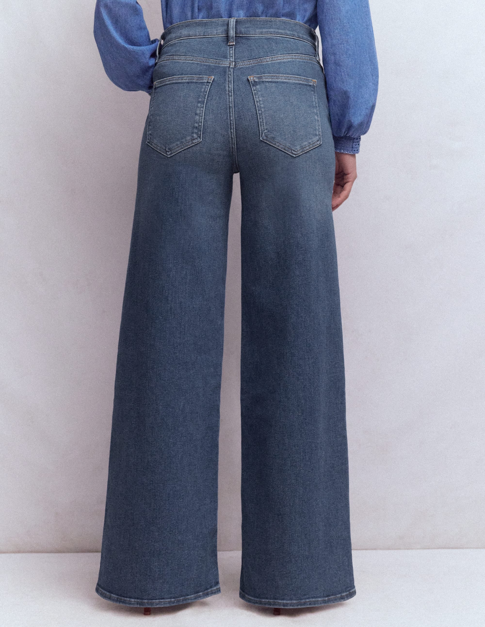 Hoch geschnittene Jeans mit weitem Bein-Beatnik Red - Image 3