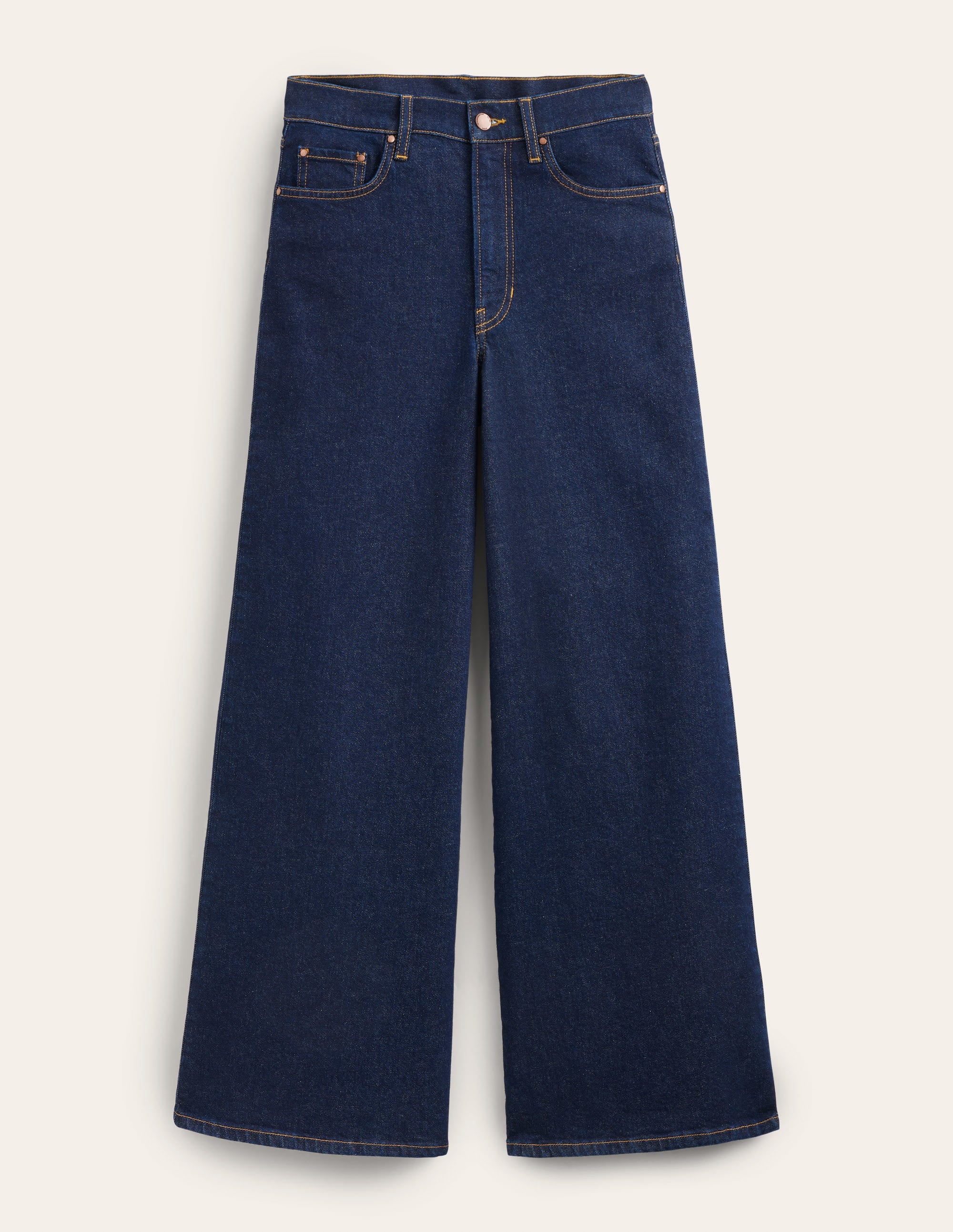 Hoch geschnittene Jeans mit weitem Bein-Indigo - Image 9