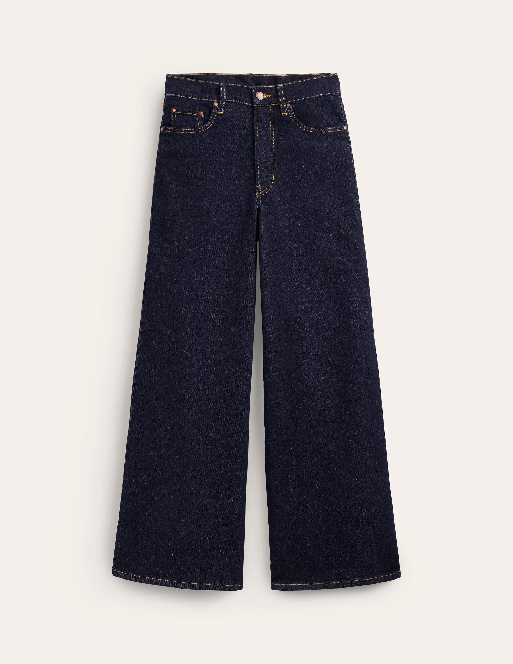 Hoch geschnittene Jeans mit weitem Bein-Indigo Waschung - Image 7