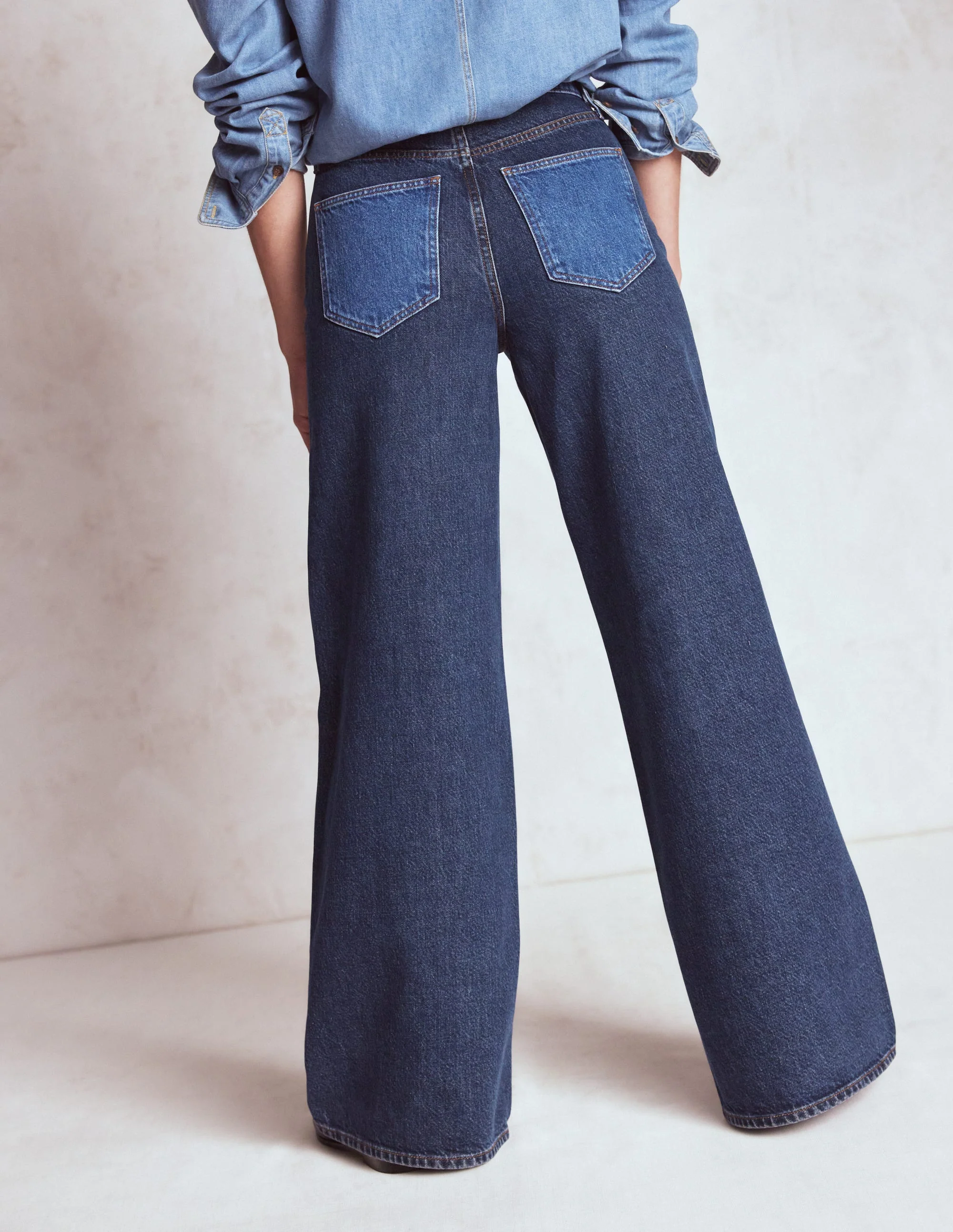 Hoch geschnittene Jeans mit weitem Bein-Mustermix - Image 3