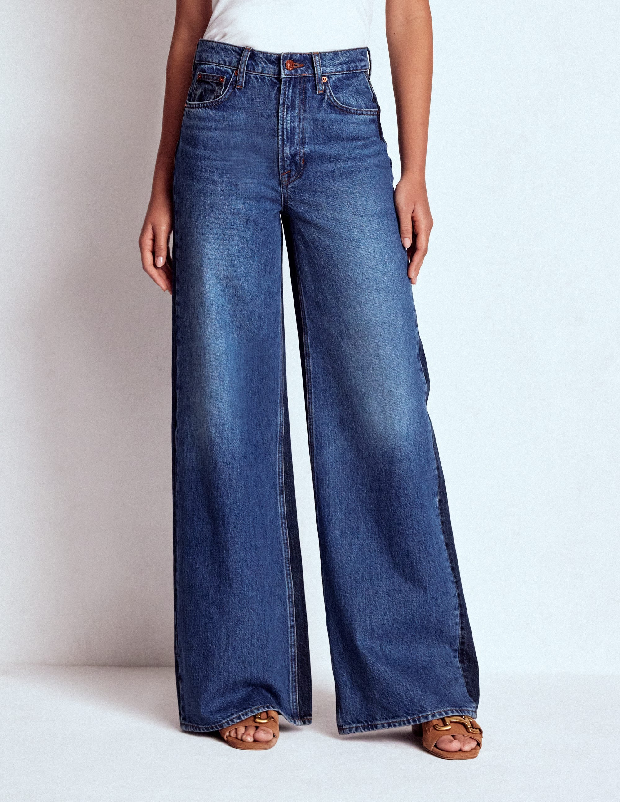 Hoch geschnittene Jeans mit weitem Bein-Mustermix - Image 7