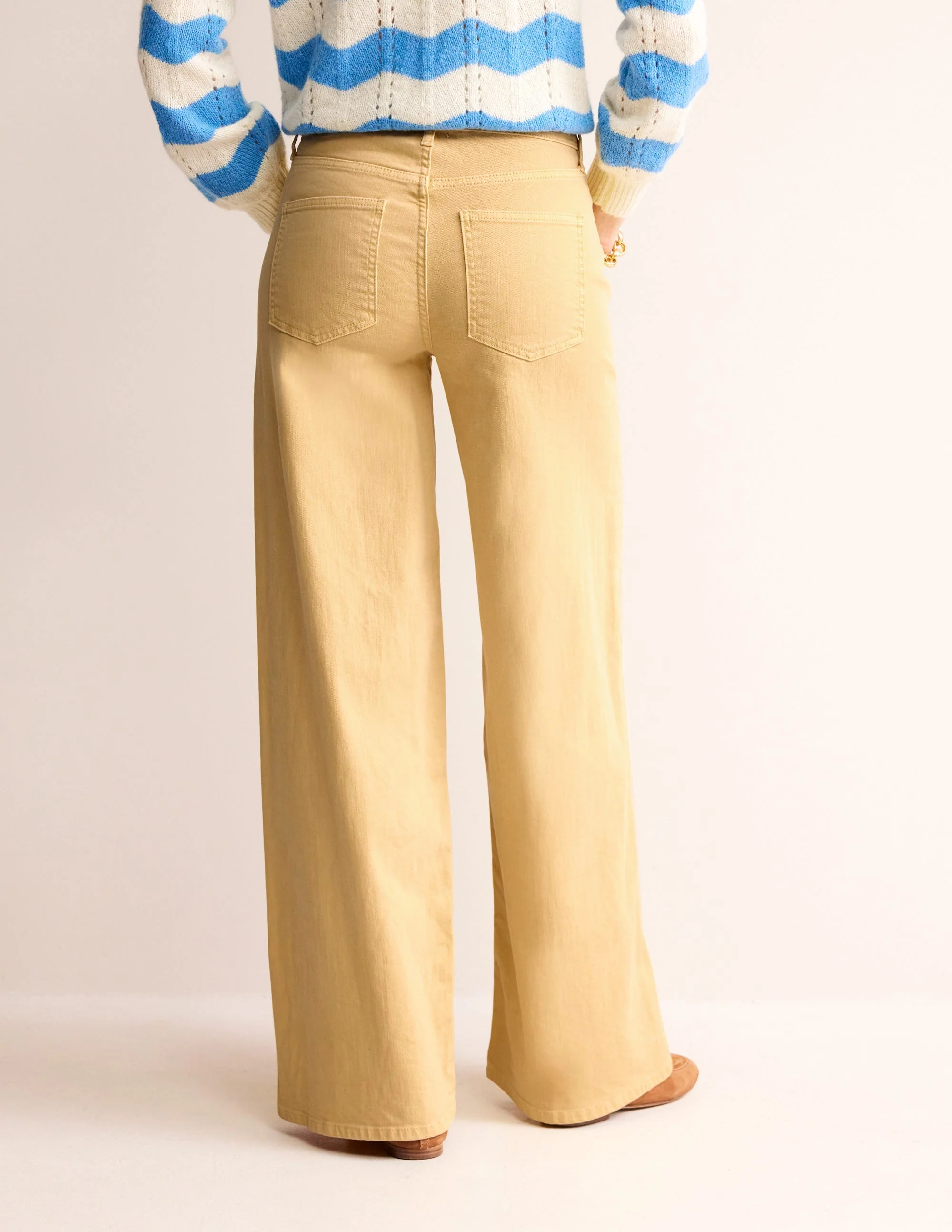 Hoch geschnittene Jeans mit weitem Bein-Zitronengelb - Image 3