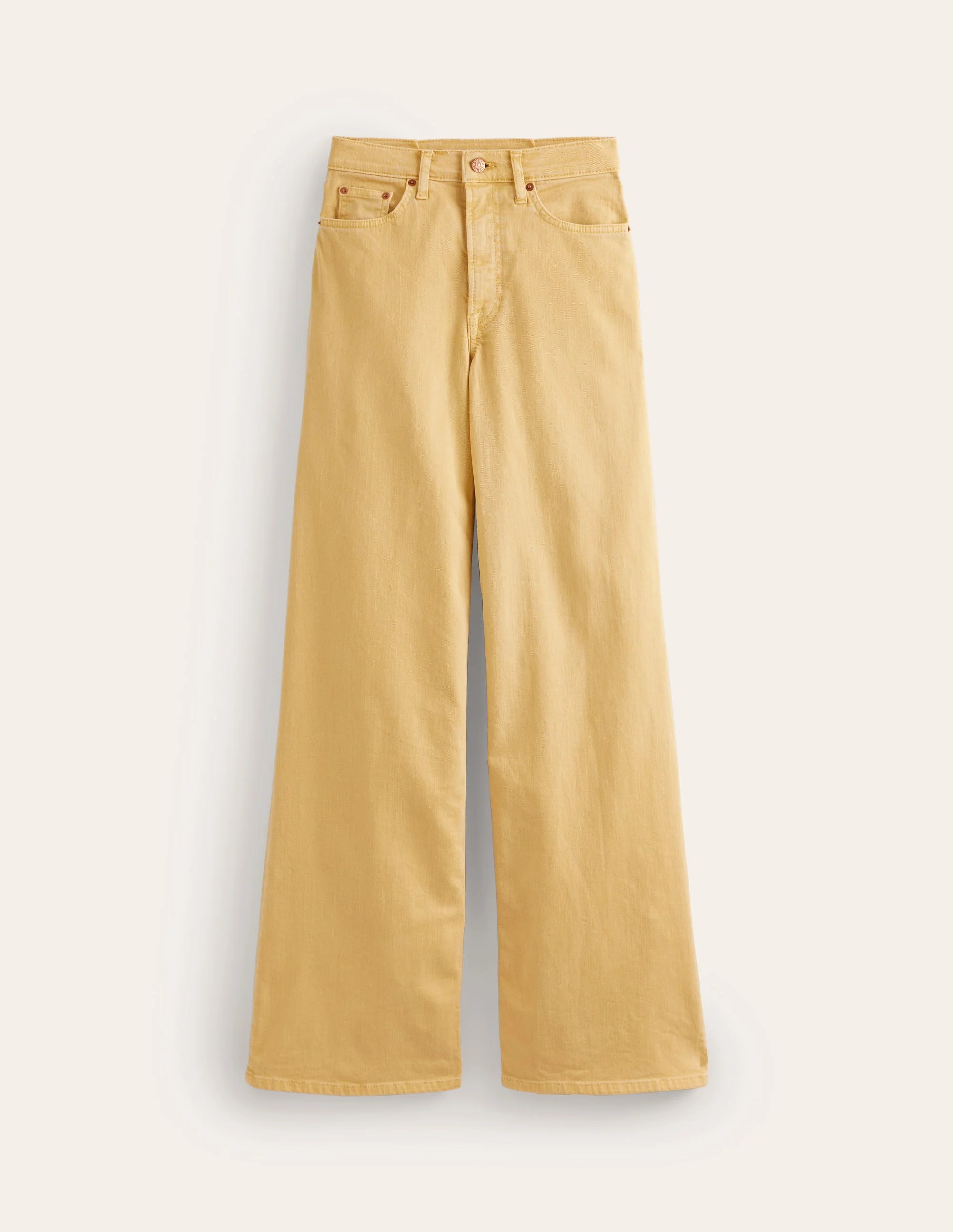 Hoch geschnittene Jeans mit weitem Bein-Zitronengelb - Image 6
