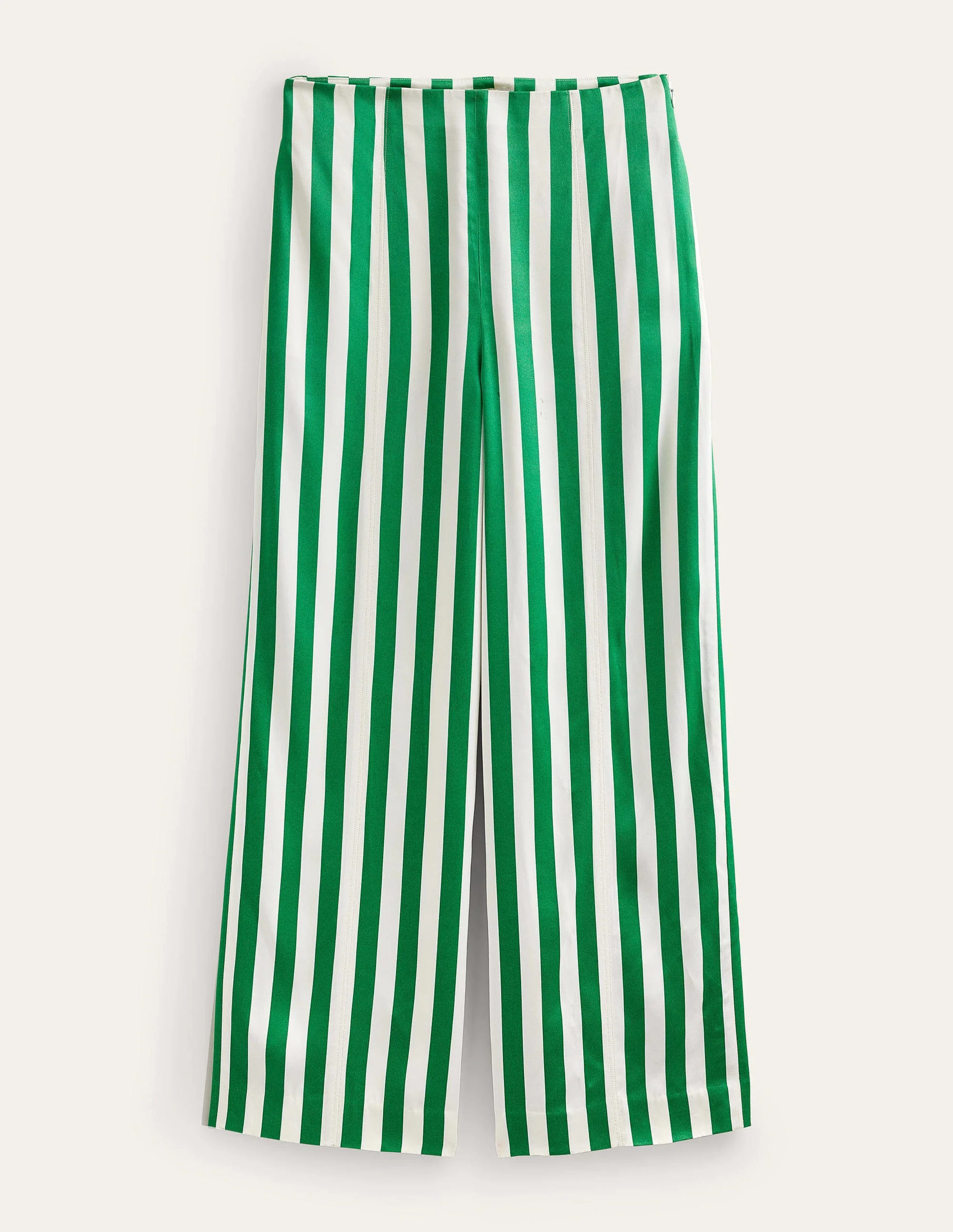 Hoch geschnittene Palazzo-Hose-Sattes Smaragdgrün, Gestreift - Image 7