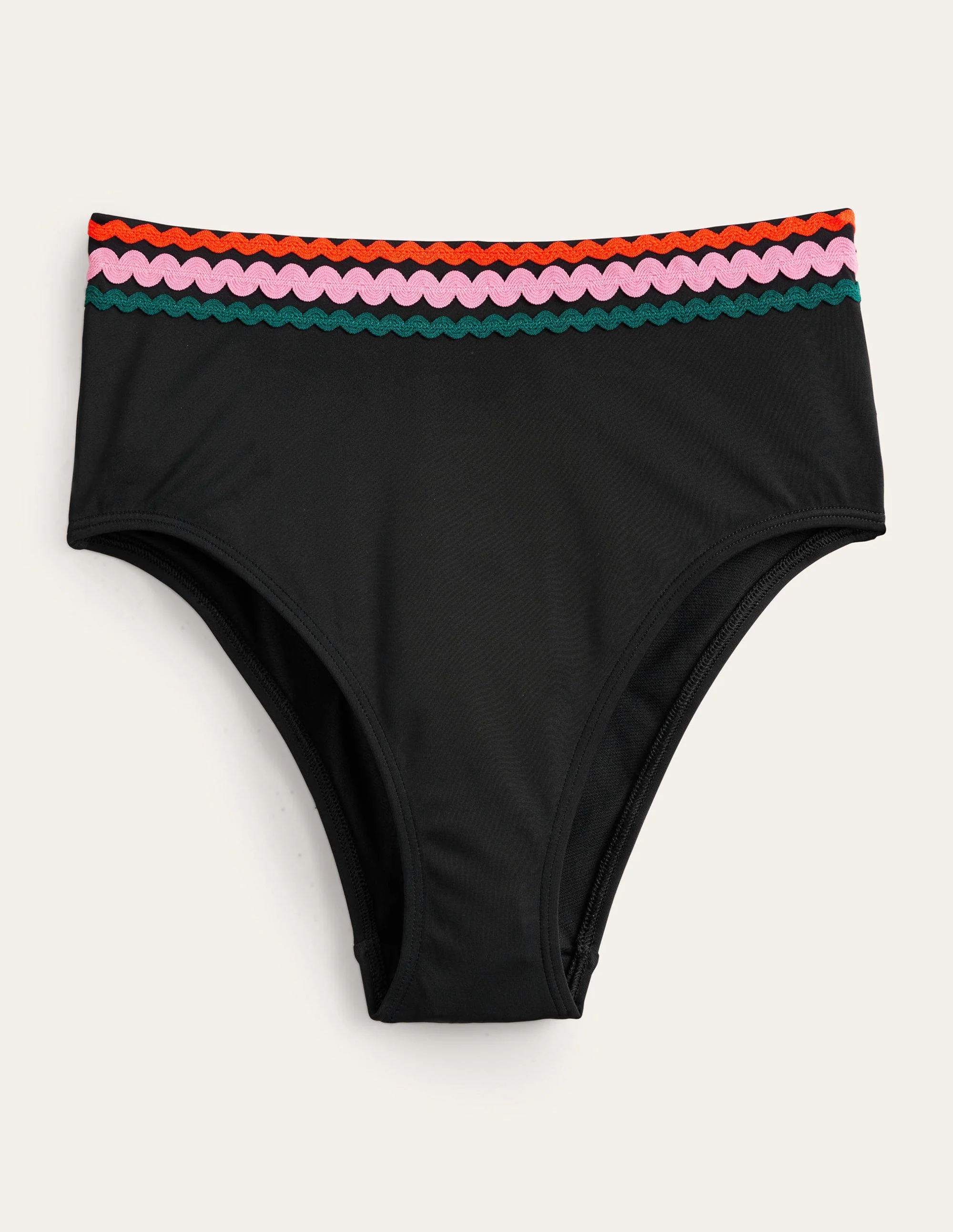 Hoch geschnittene Zickzack-Bikinihose-Schwarz - Image 5