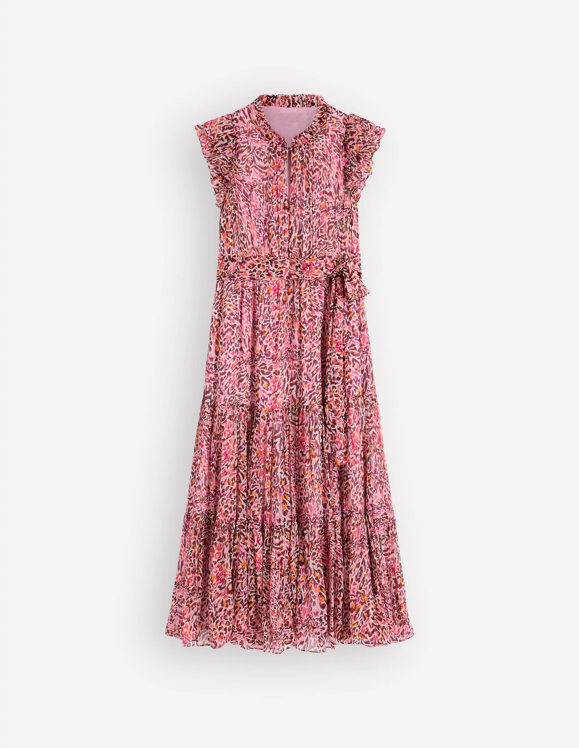 Hochgeschlossenes, ärmelloses Kleid-Bunt Leopardenmuster - Image 7