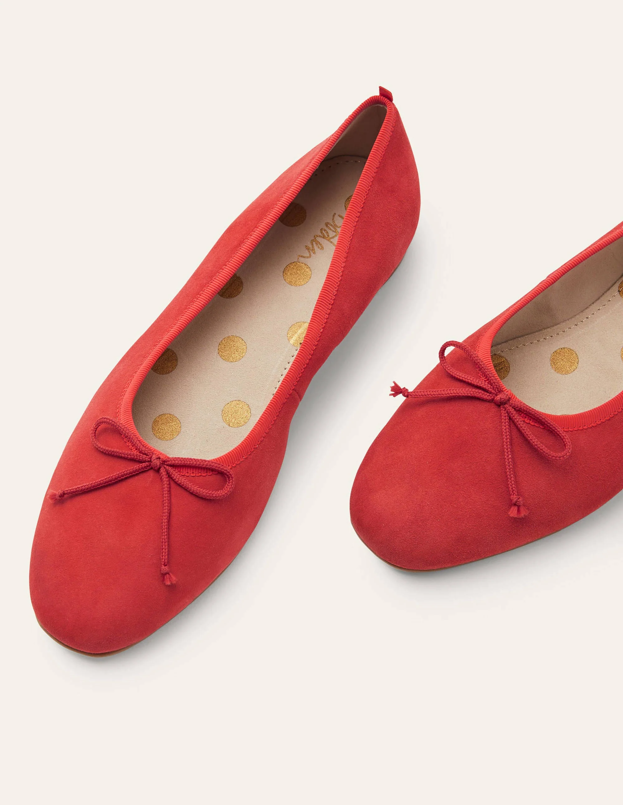 Hochgeschnittene Ballerinas-Kirschrot, Veloursleder