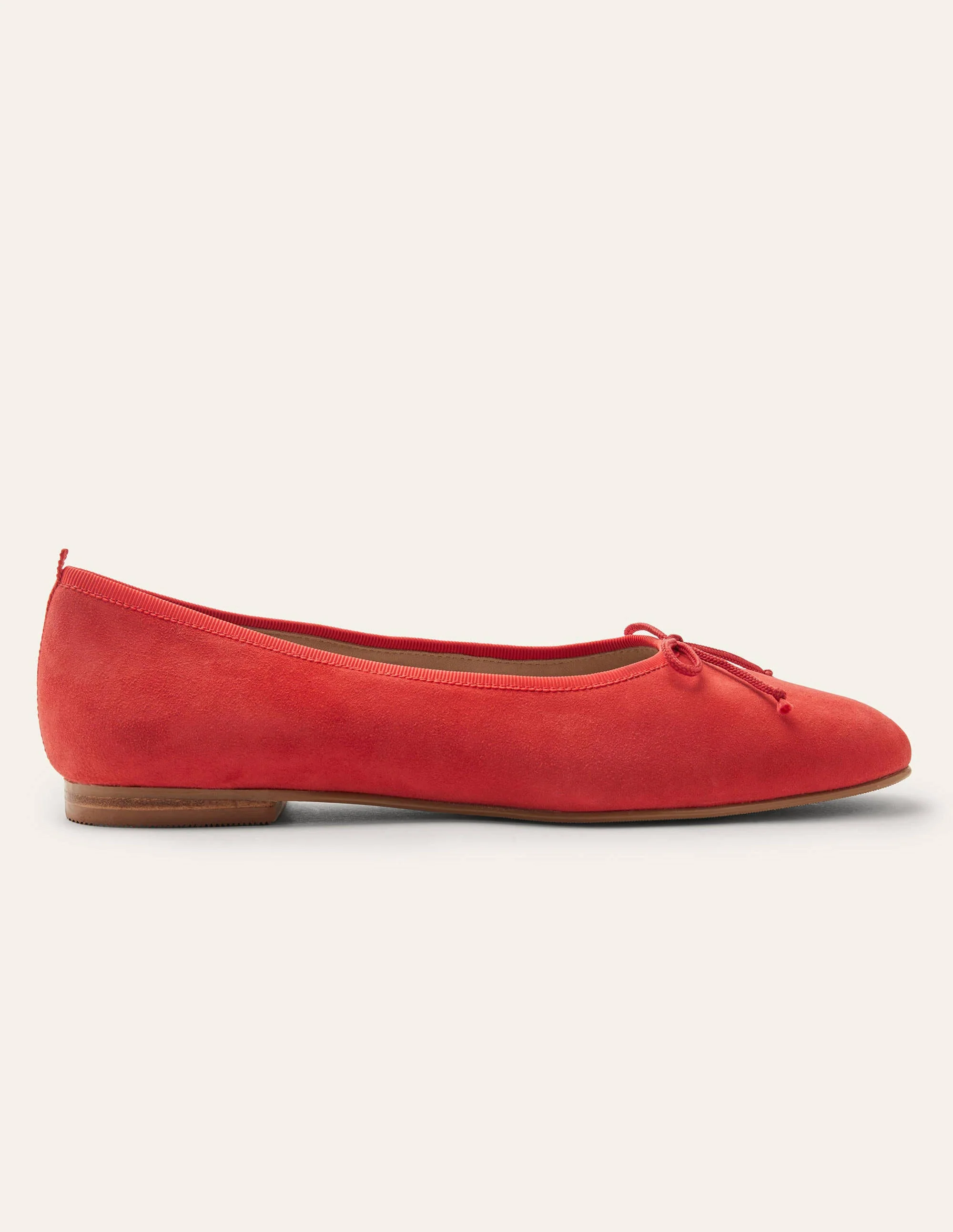 Hochgeschnittene Ballerinas-Kirschrot, Veloursleder - Image 2