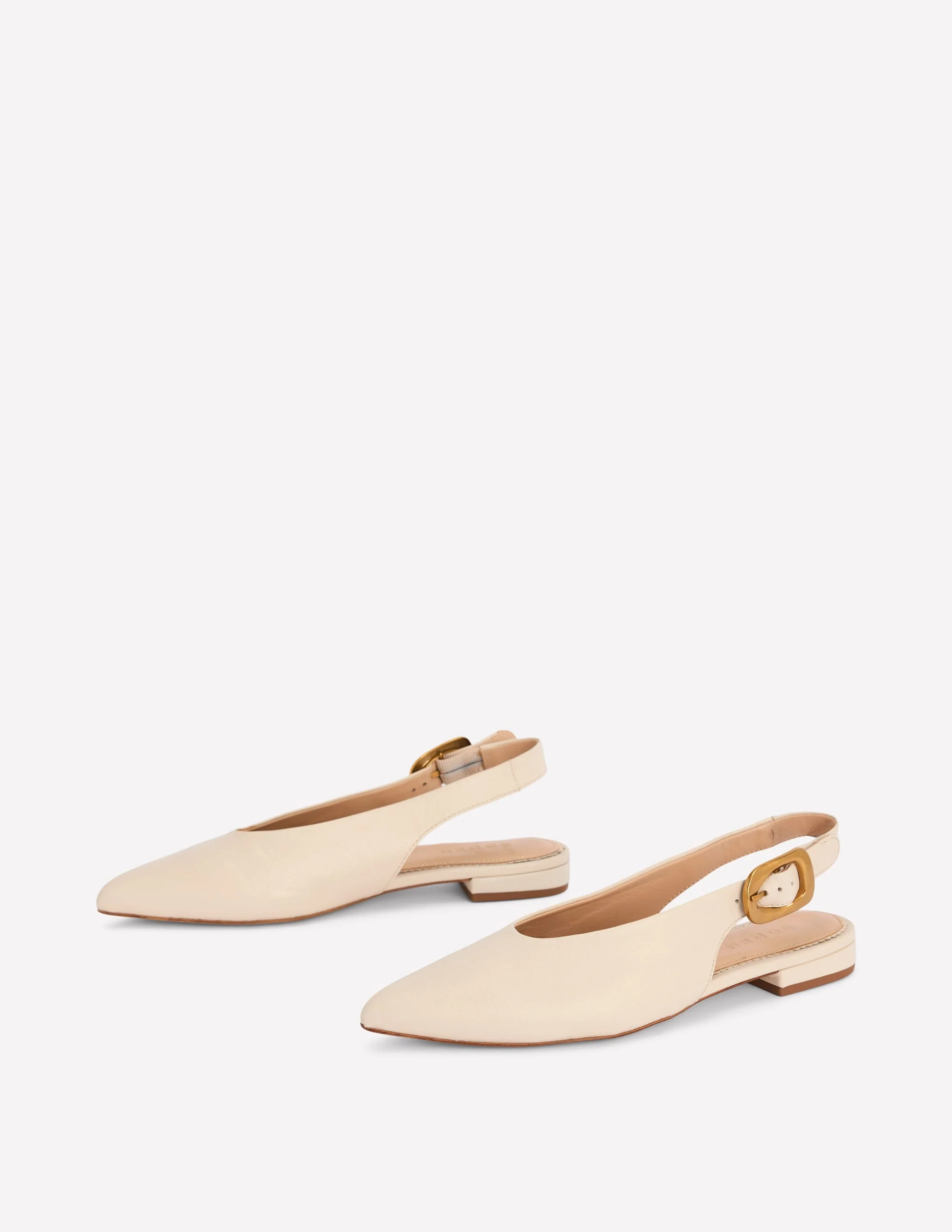 Hochgeschnittene, flache Schuhe mit spitzem Zehenbereich-Beige - Image 4