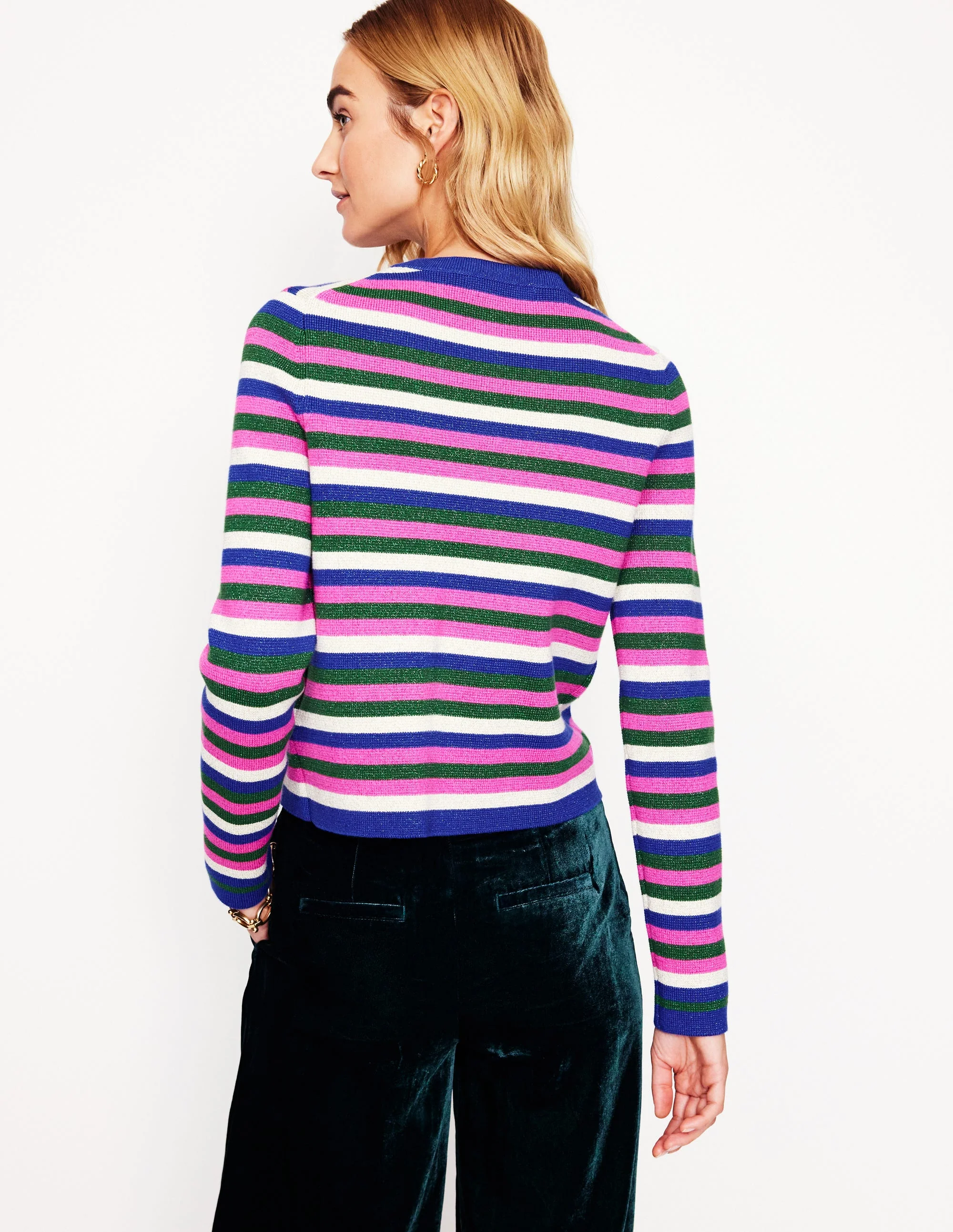 Holly Cardigan-Bunt, Metallic-Streifen - Image 3
