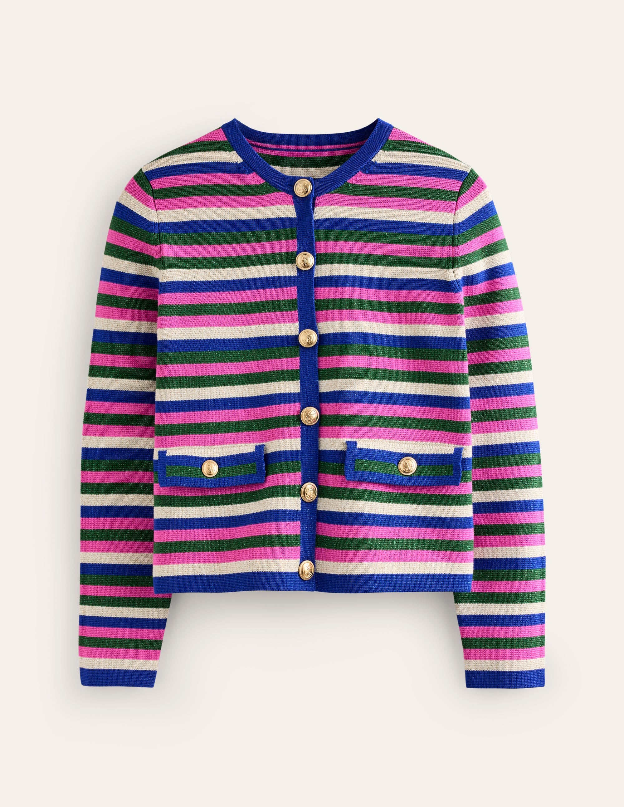 Holly Cardigan-Bunt, Metallic-Streifen - Image 6