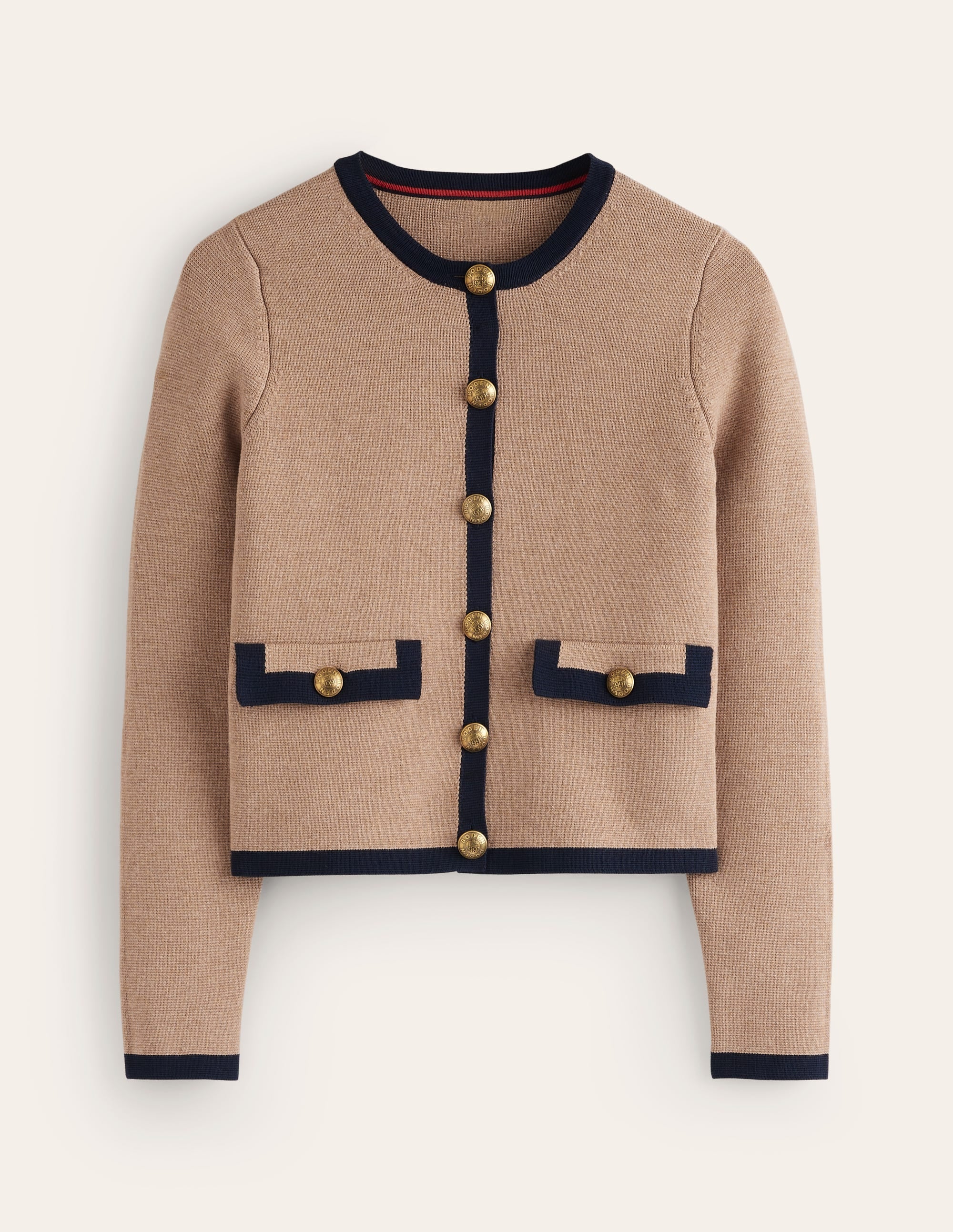 Holly Cardigan-Kamelbraun, Marineblau - Image 6
