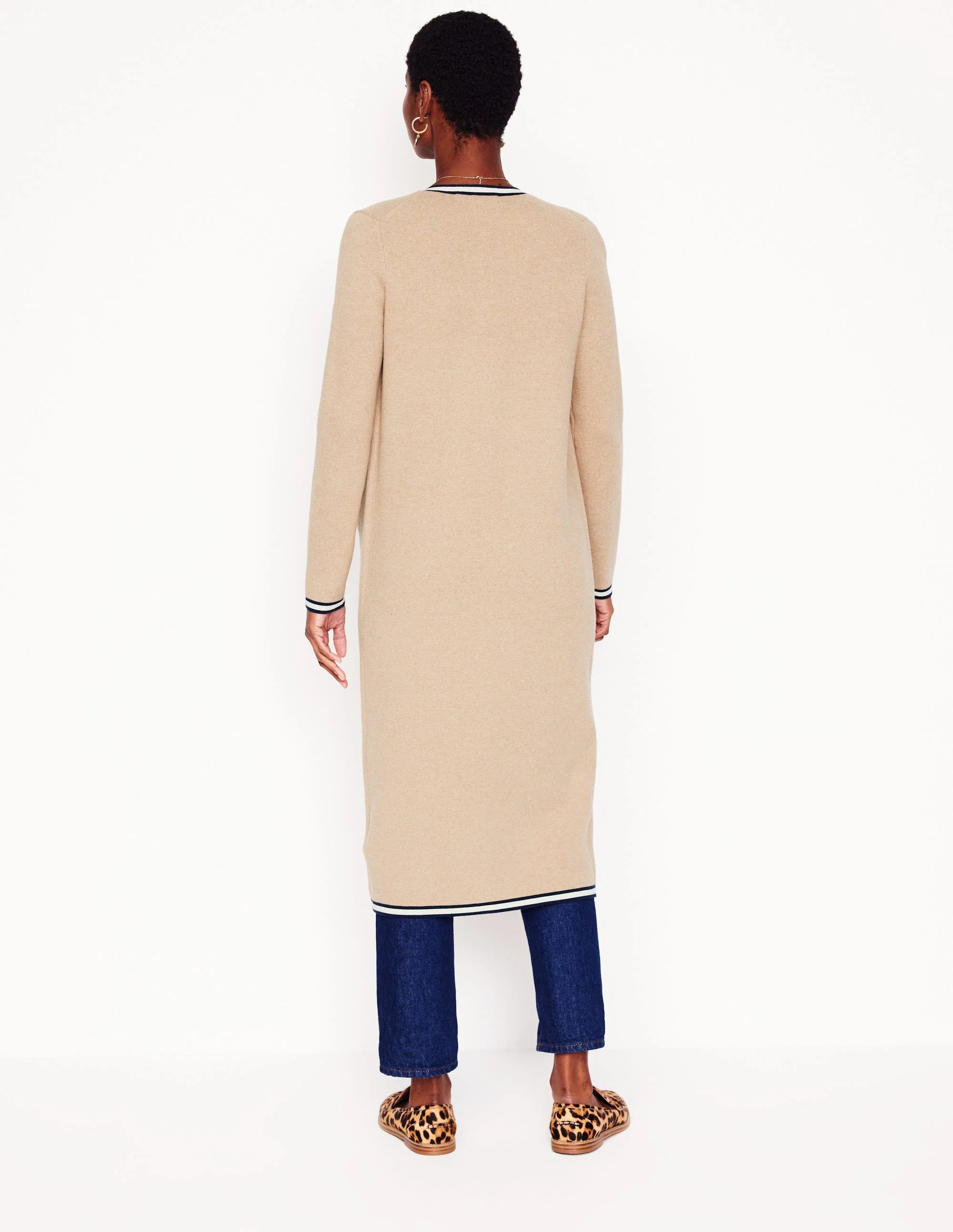 Holly Lange Strickjacke-Camel Meliert - Image 3
