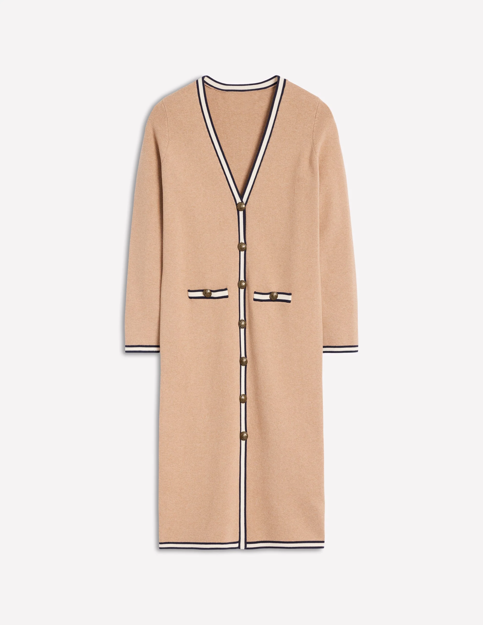 Holly Lange Strickjacke-Camel Meliert - Image 5