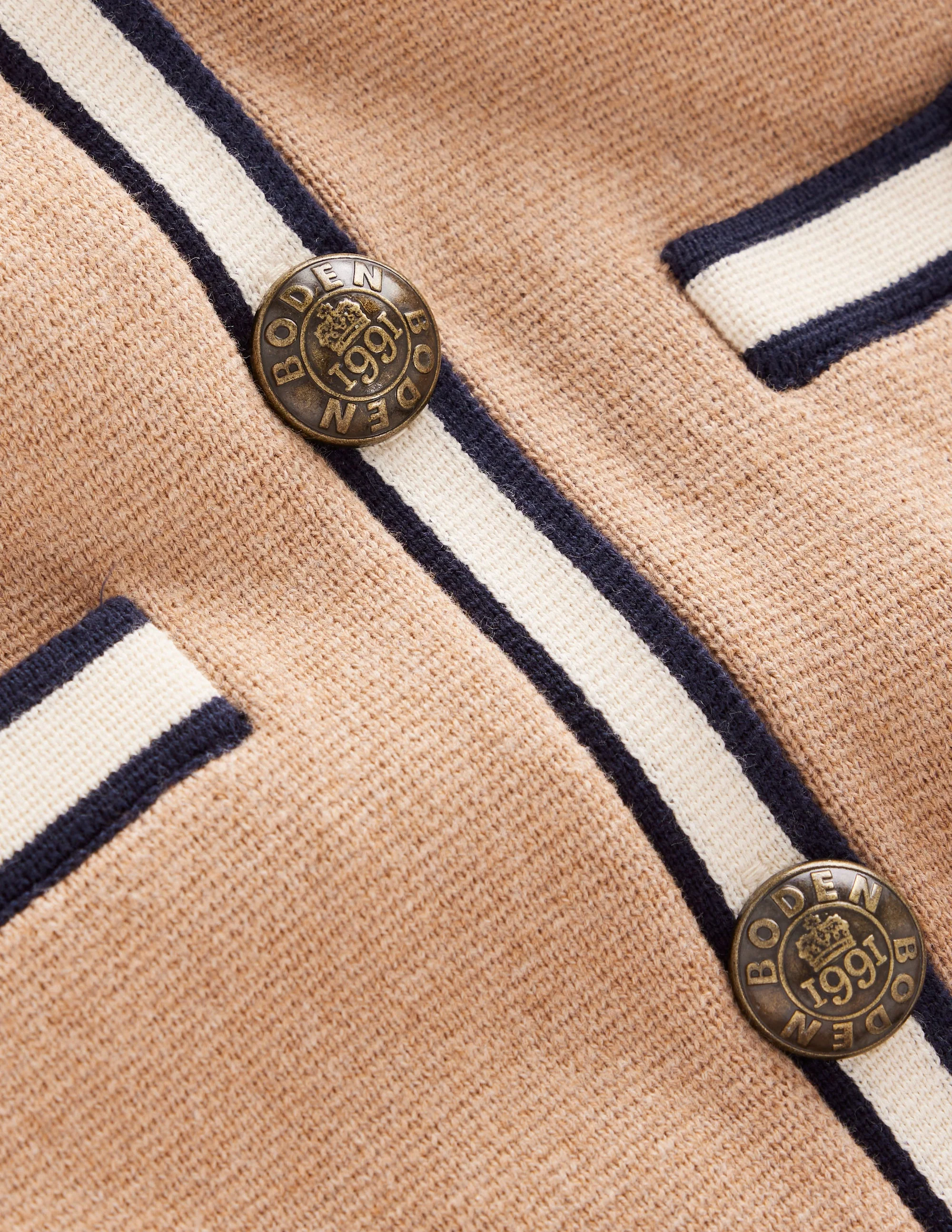 Holly Lange Strickjacke-Camel Meliert - Image 6