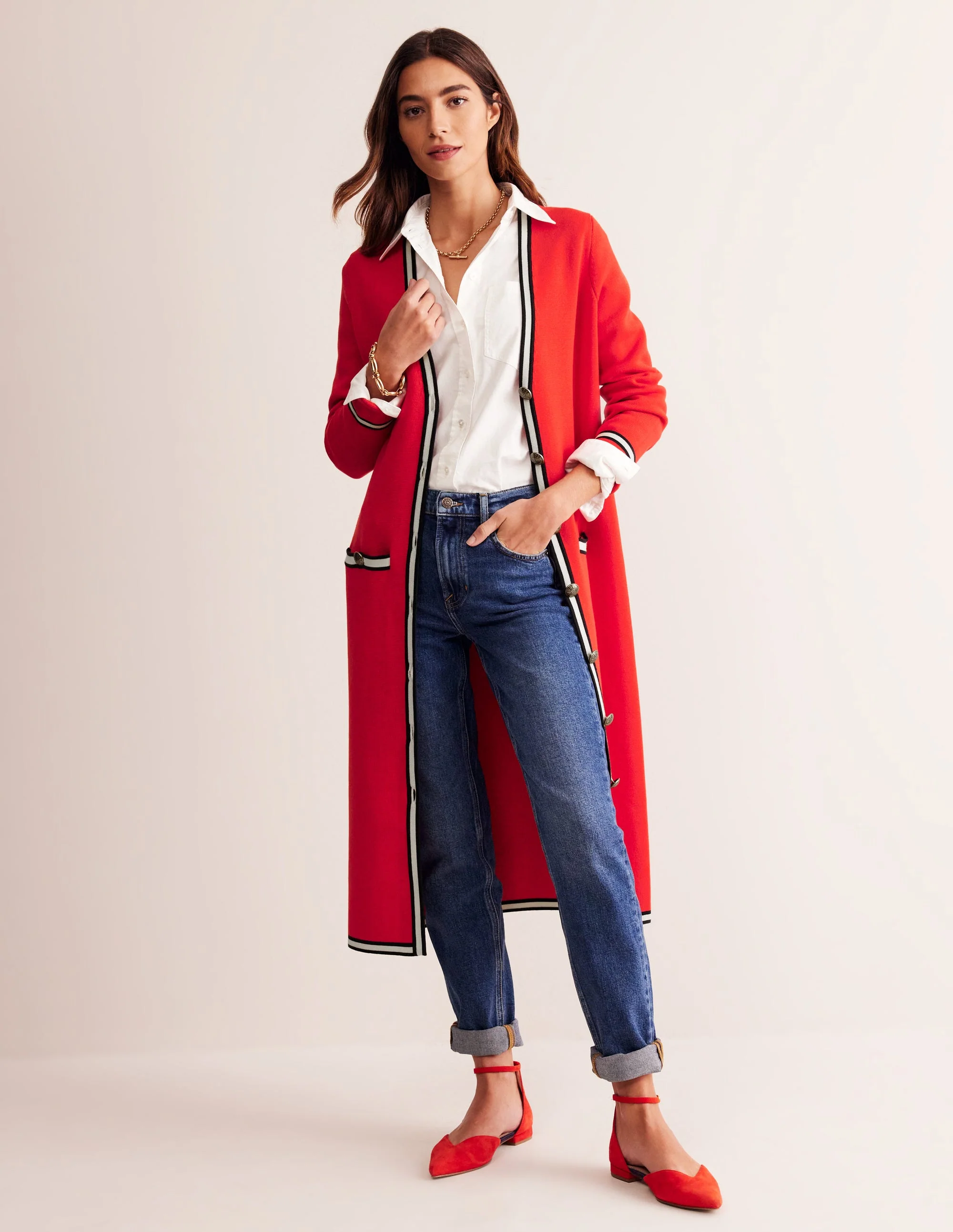 Holly Lange Strickjacke-Pepperoni