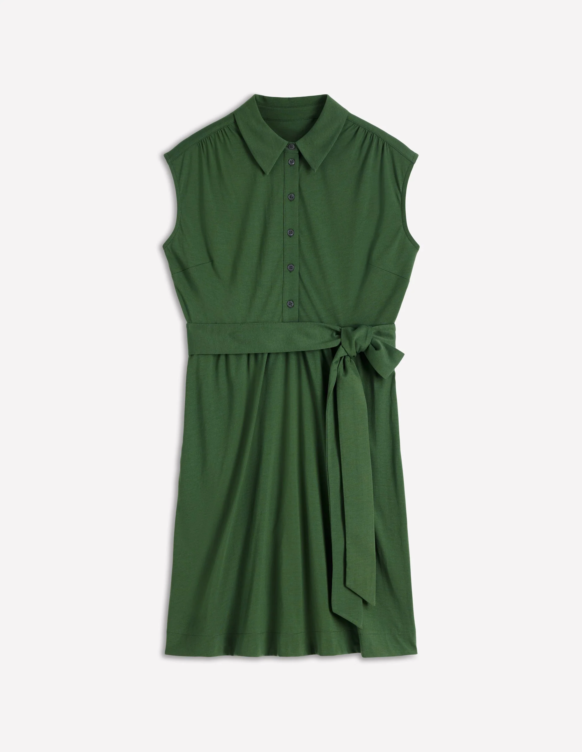 Honor Kurzes Jersey-Hemdblusenkleid-Ackerbohnengrün - Image 6