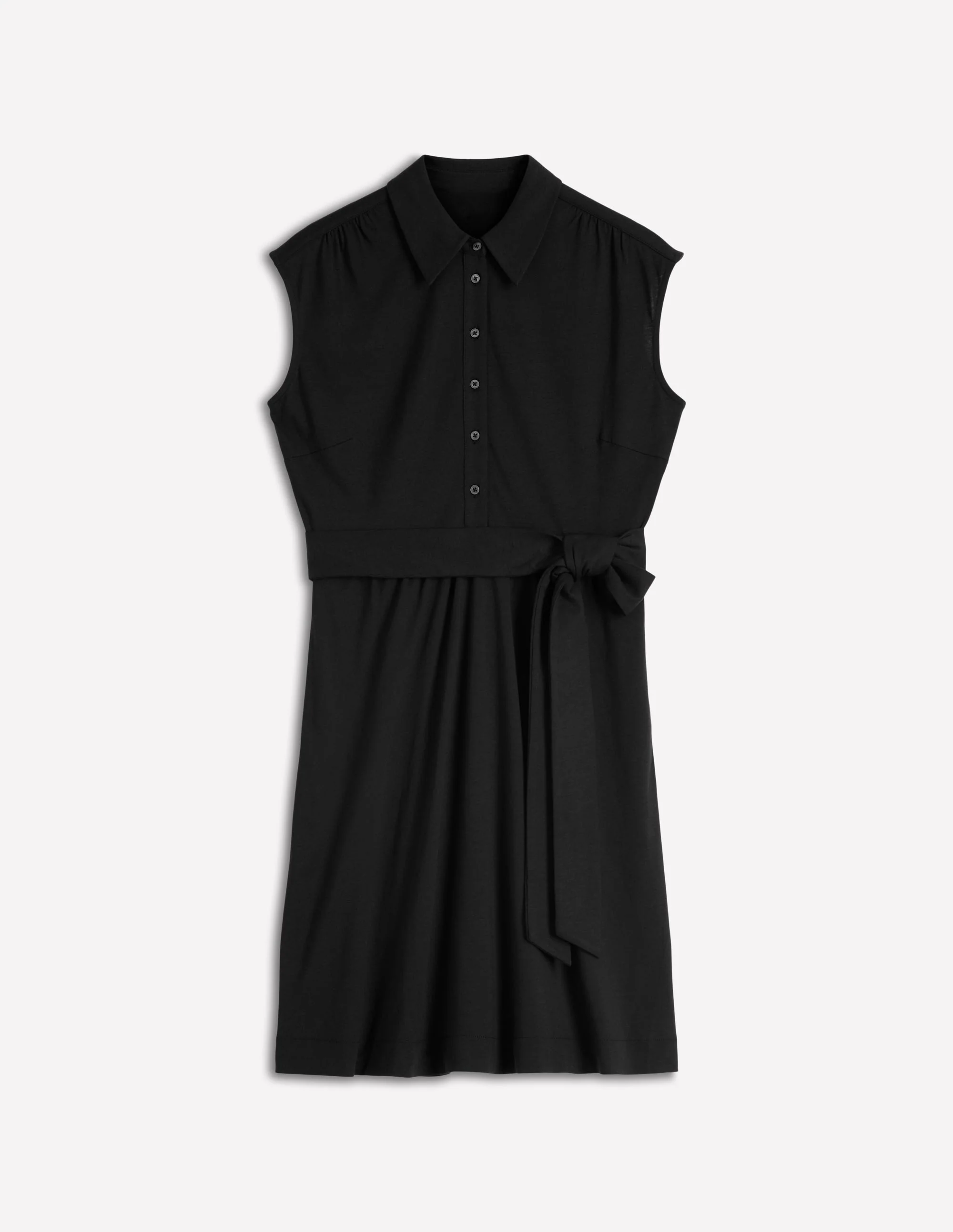 Honor Kurzes Jersey-Hemdblusenkleid-Schwarz - Image 4