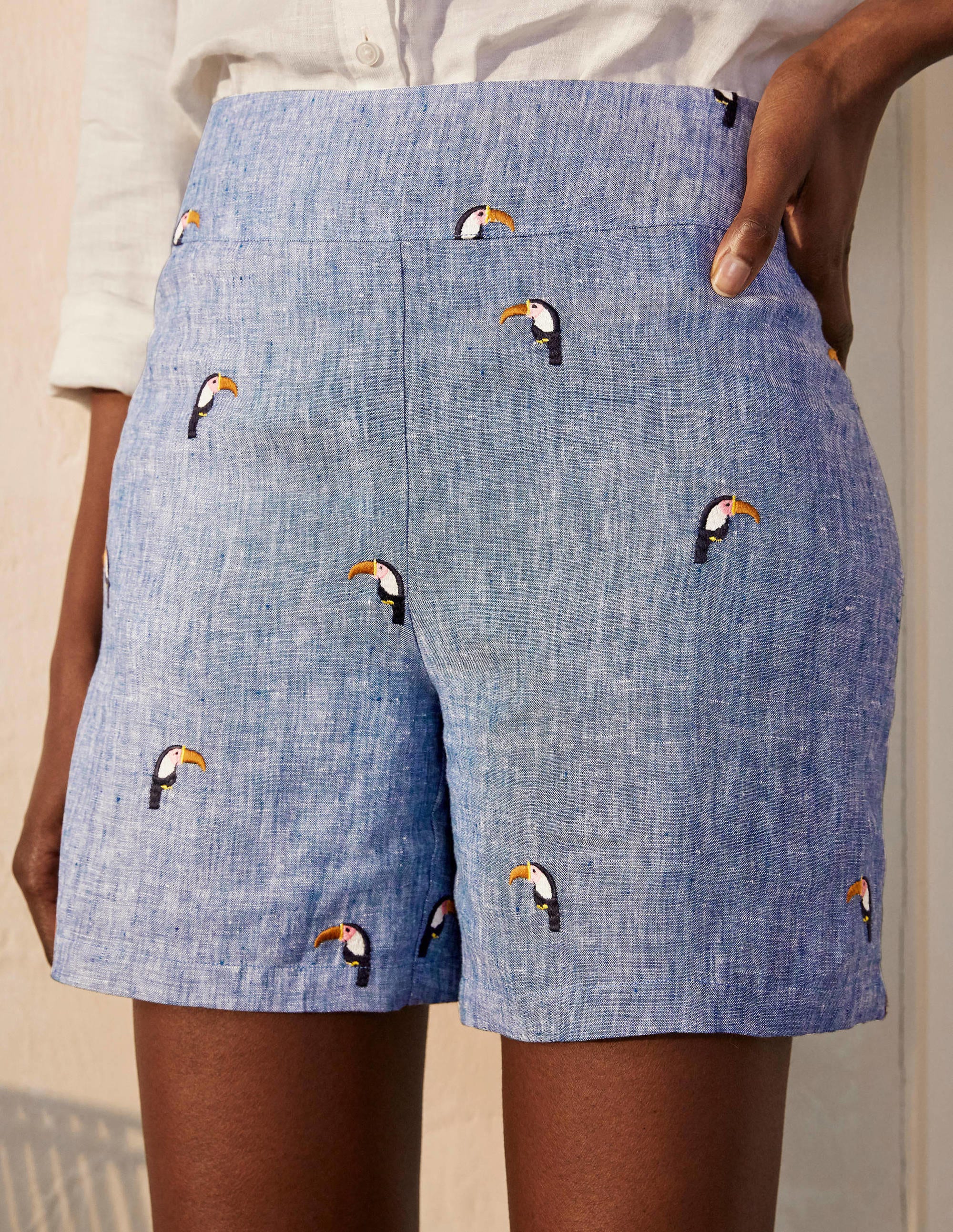 Hornsea Leinenshorts-Faux-Uni, Tukane - Image 4