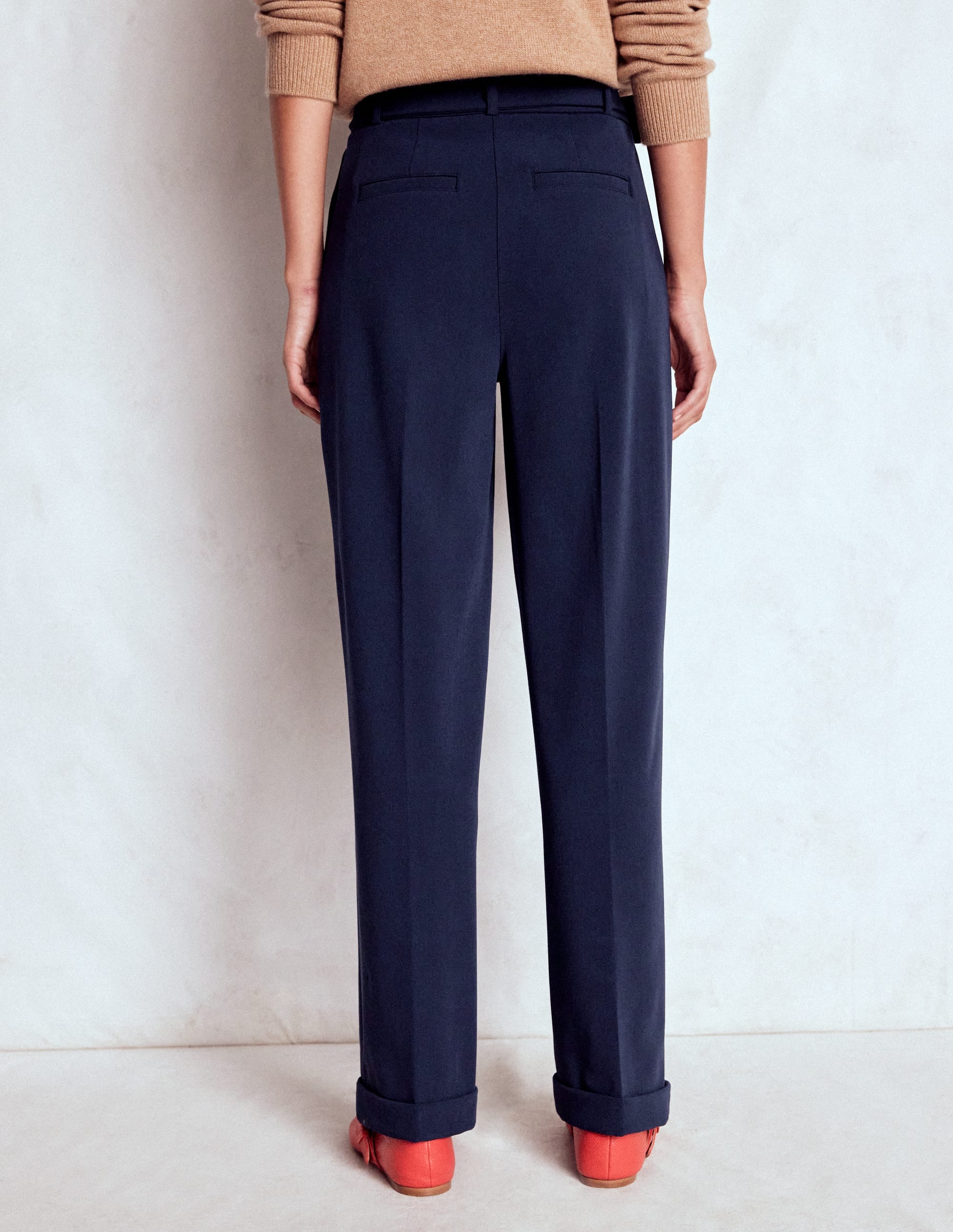 Hose mit Faltendetail vorn-Marineblau - Image 3