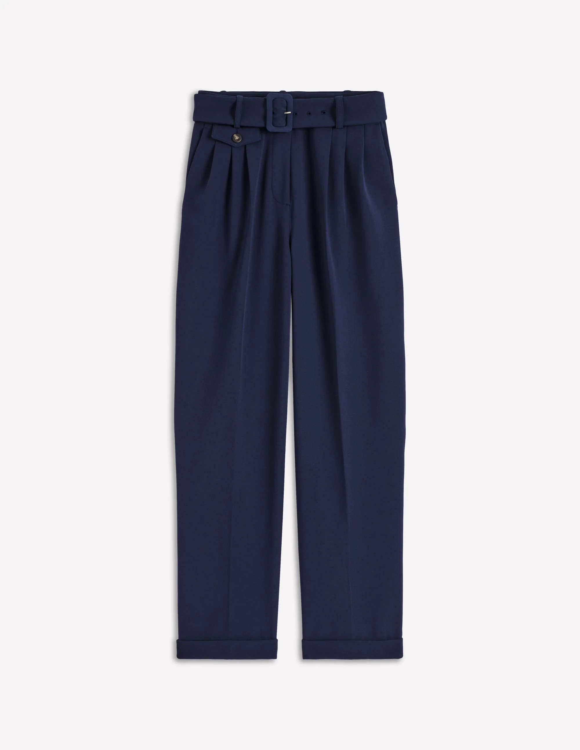 Hose mit Faltendetail vorn-Marineblau - Image 6