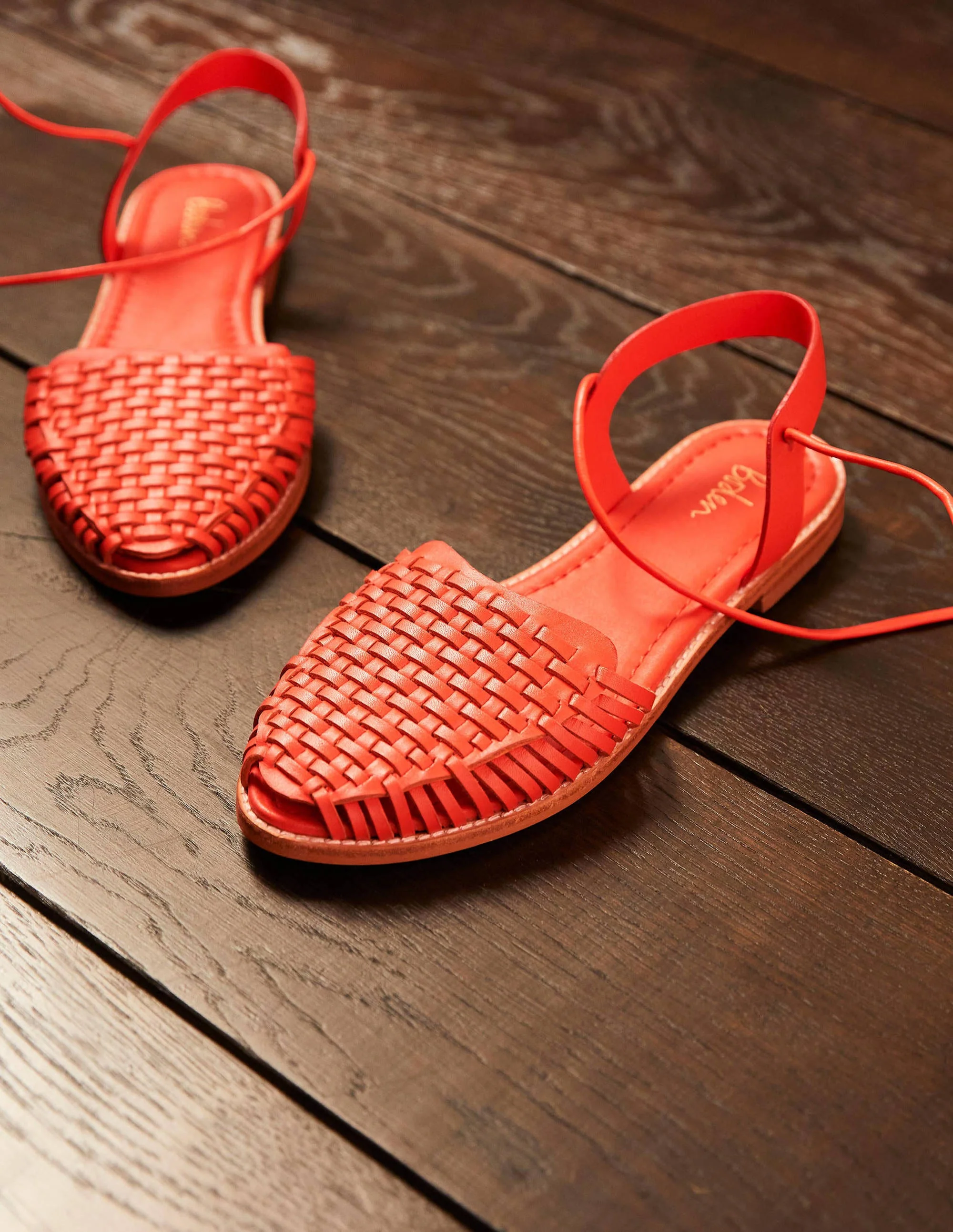 Huarache Ledersandalen-Knalliges Papayaorange