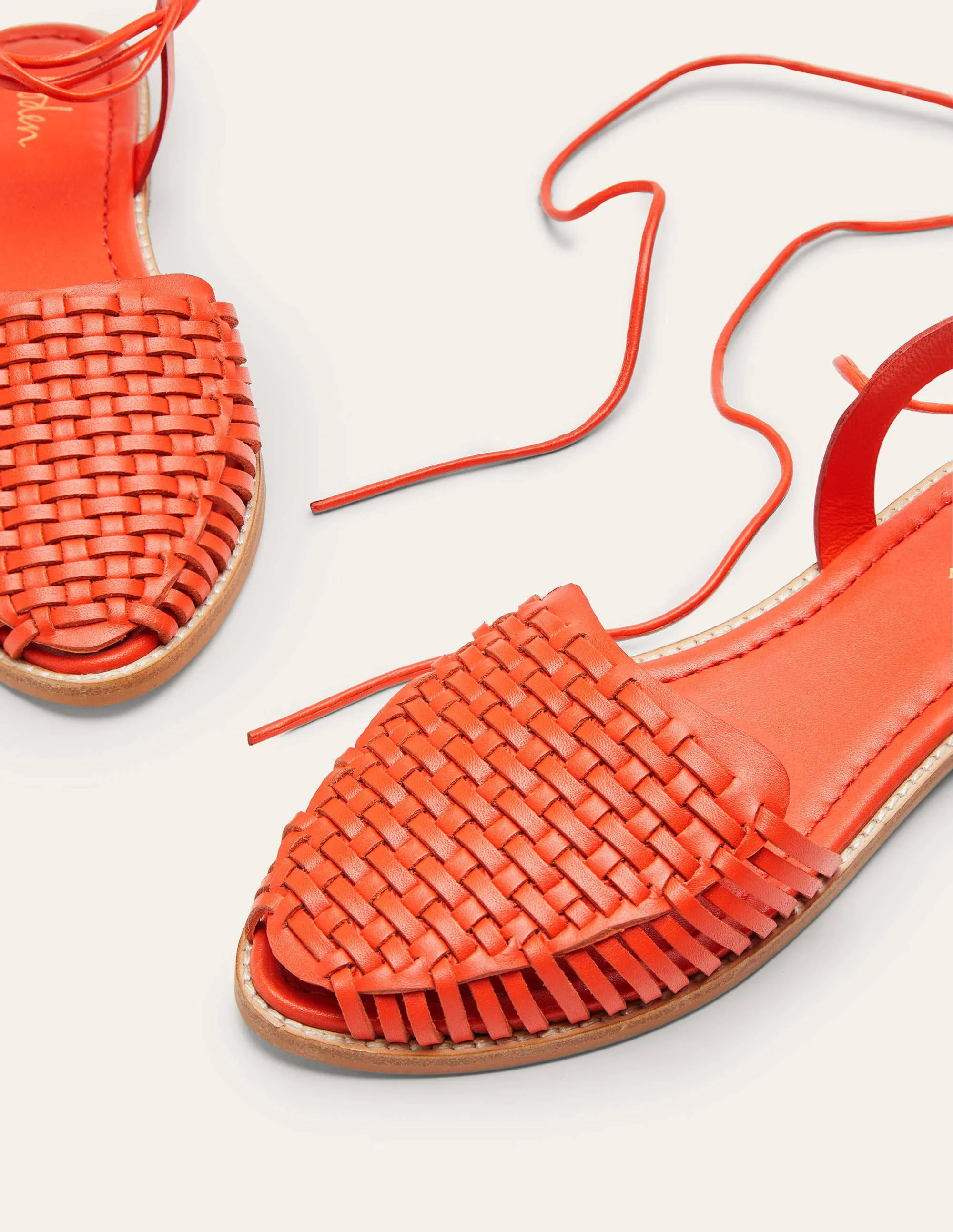 Huarache Ledersandalen-Knalliges Papayaorange - Image 2