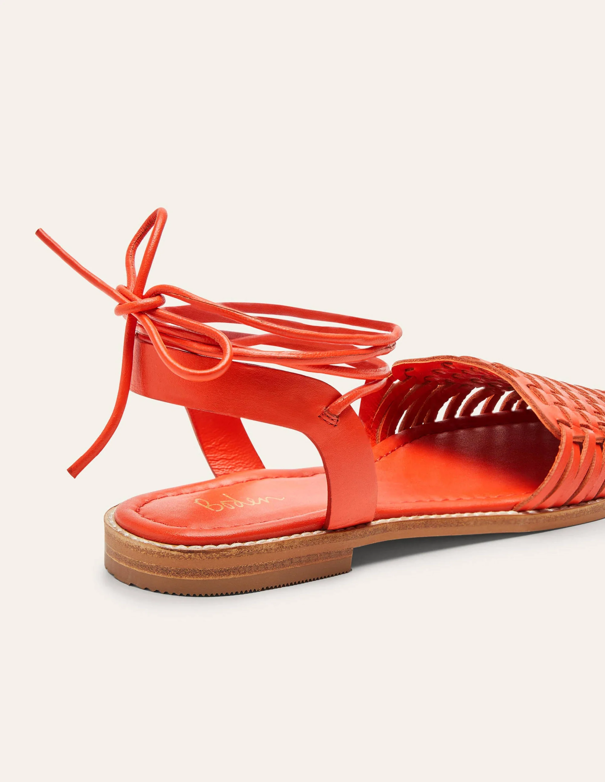 Huarache Ledersandalen-Knalliges Papayaorange - Image 4