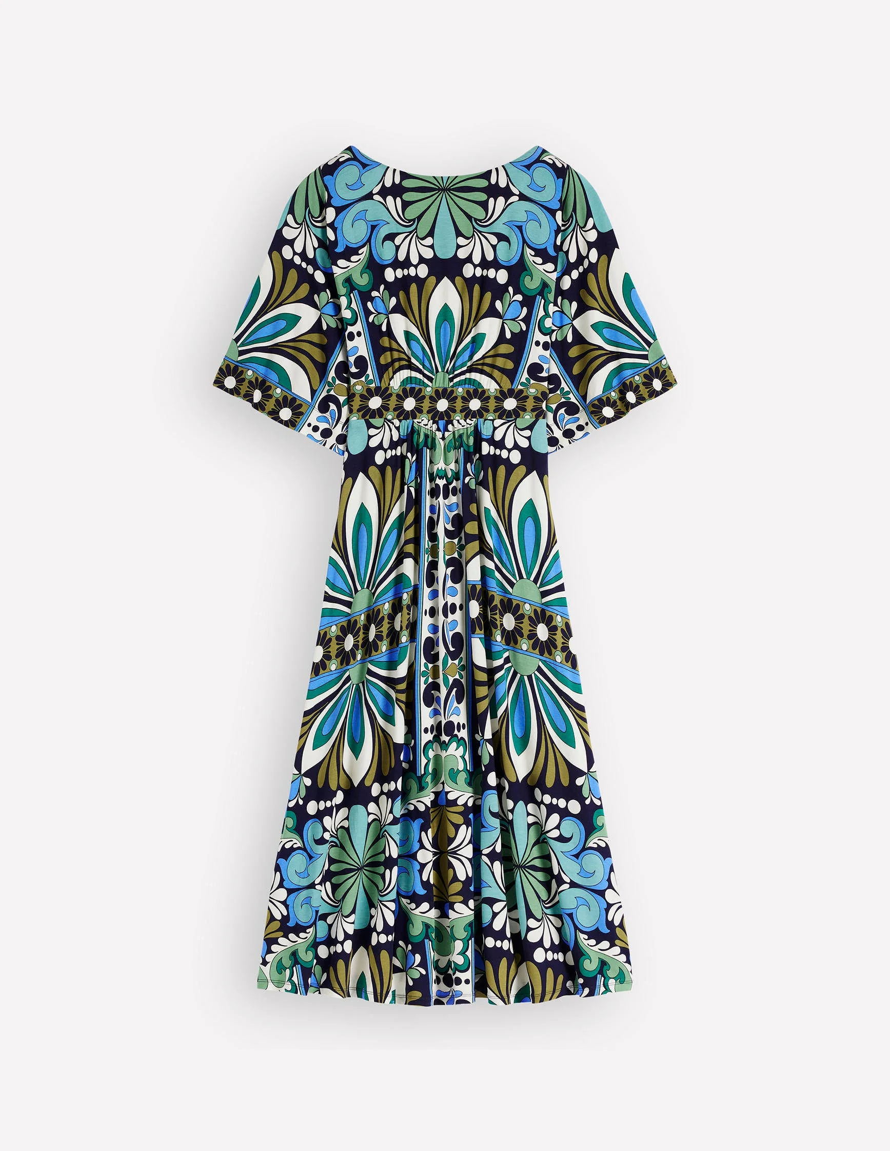 Imelda Jersey-Kimonokleid-Marineblau, Blütengobelin - Image 10