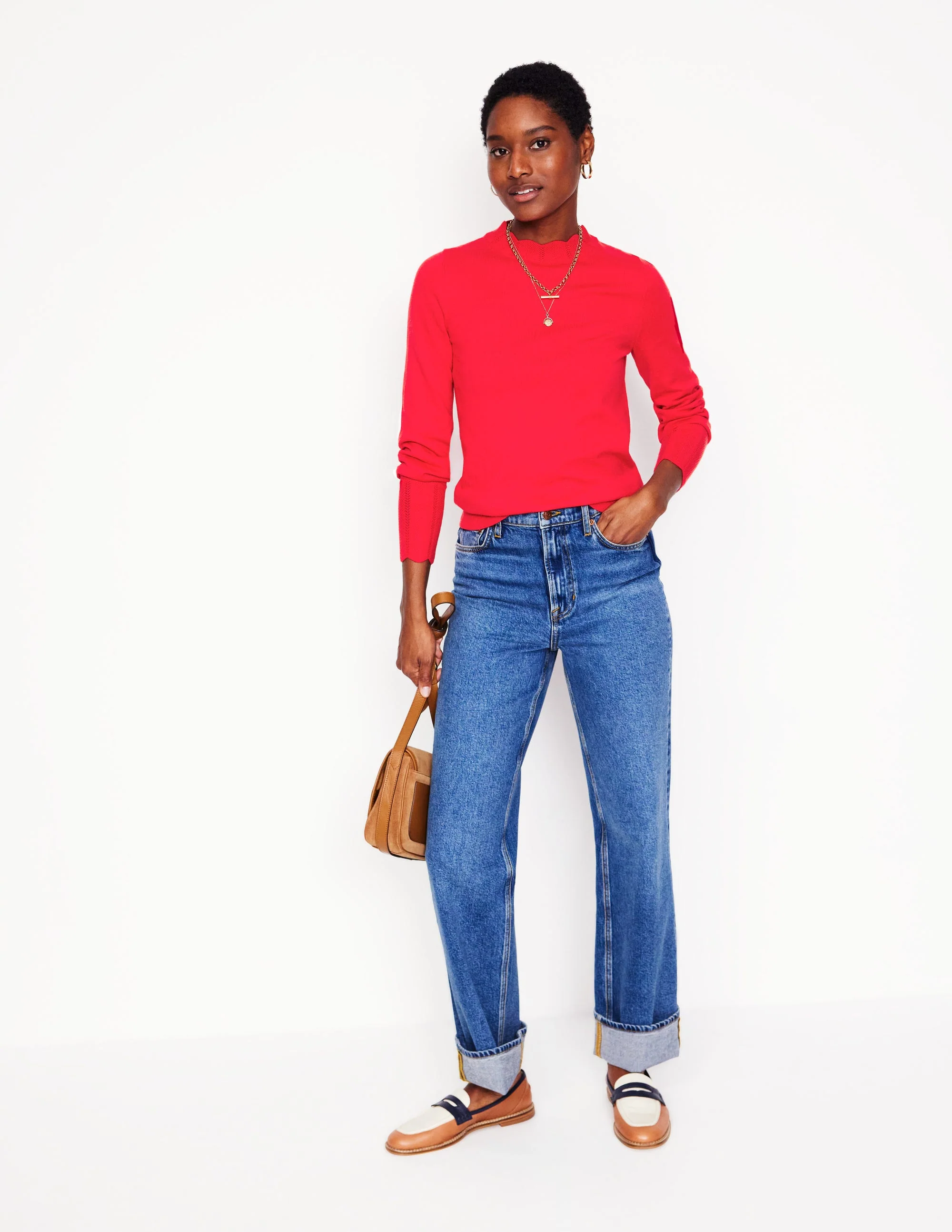 Imi Pullover mit Muschelsaum-Erdbeerkuchenrot - Image 4