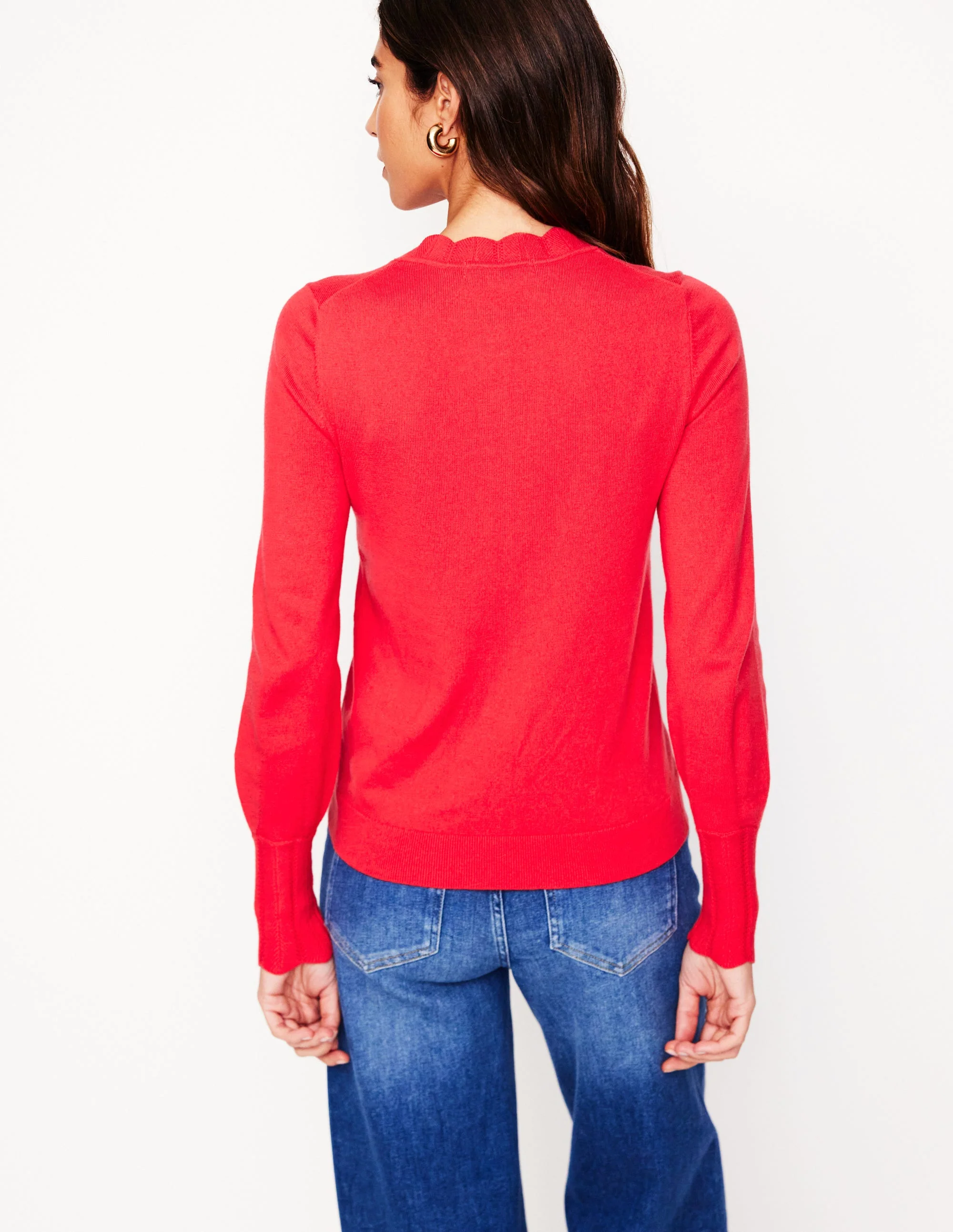 Imi Strickjacke mit Muschelsaum-Erdbeerkuchenrot - Image 3