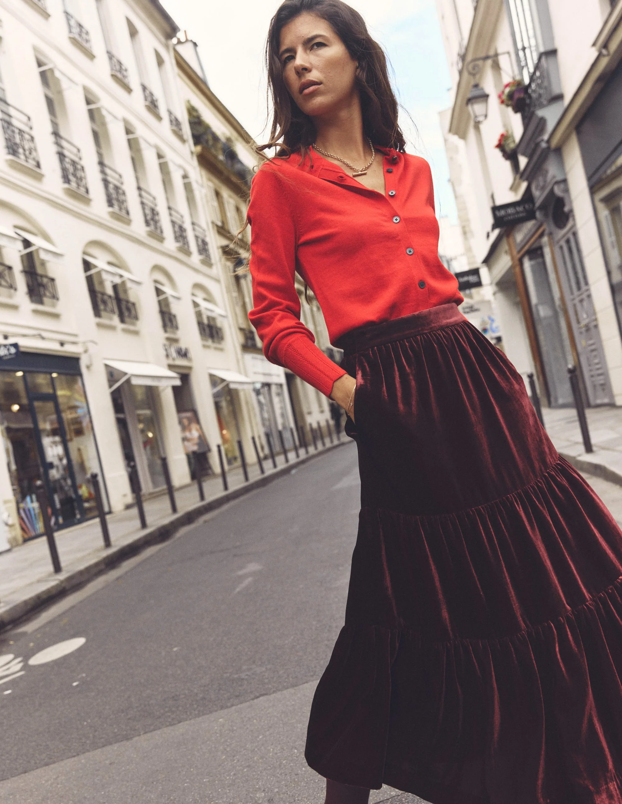 Imi Strickjacke mit Muschelsaum-Rouge - Image 5